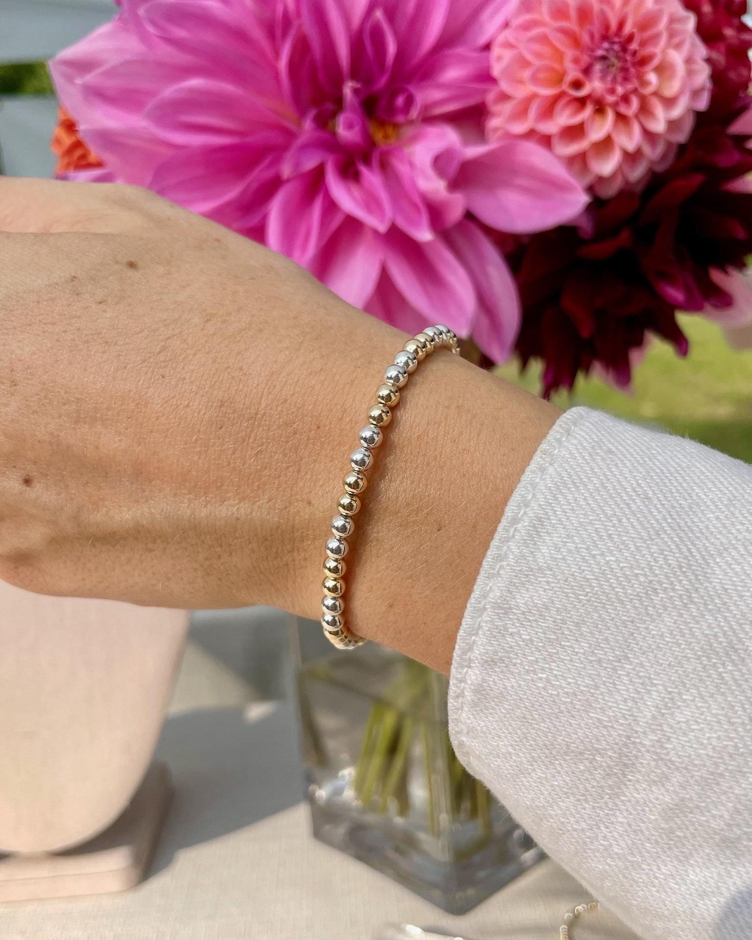 Mixed Metal Beaded Bracelet by Hannah May Jewelry