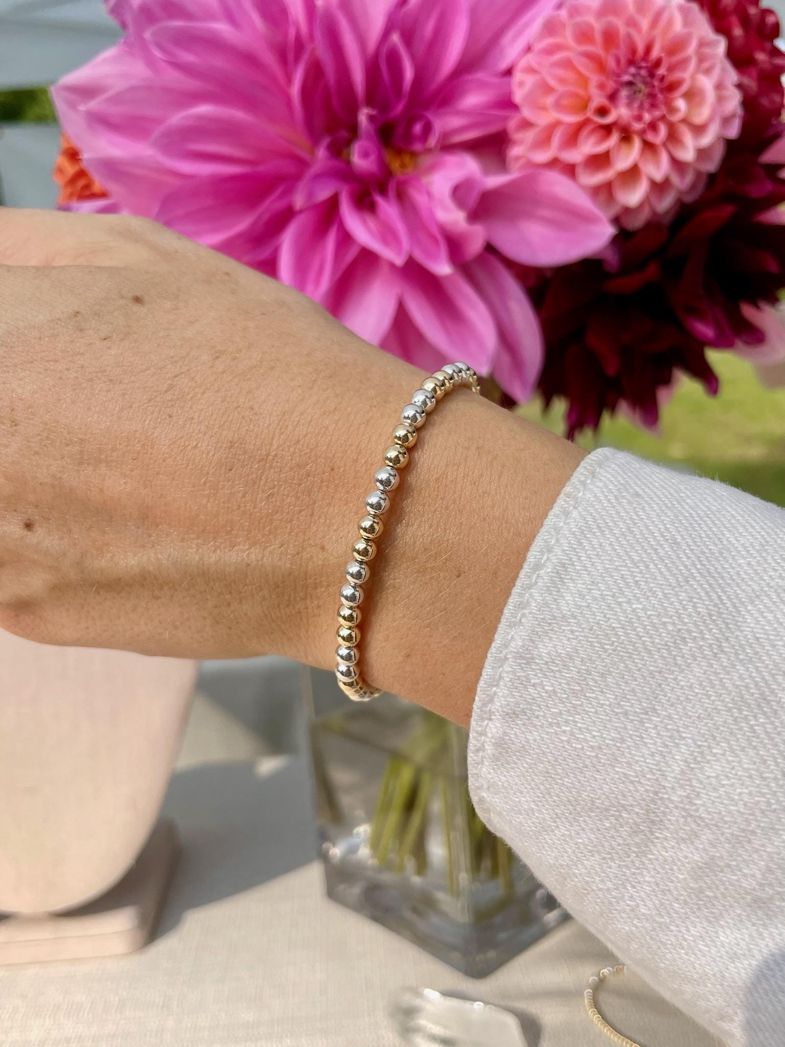 Mixed Metal Beaded Bracelet by Hannah May Jewelry