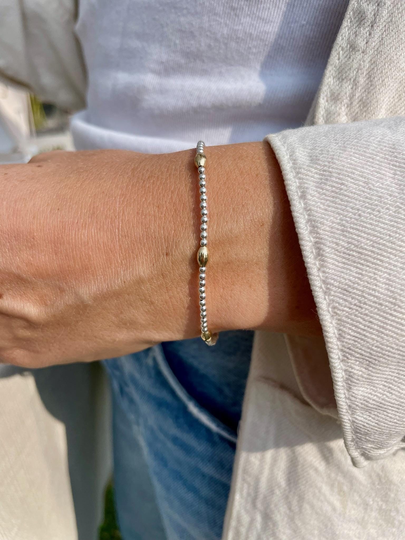 Beaded Bracelet with Ovals Hannah May Jewelry