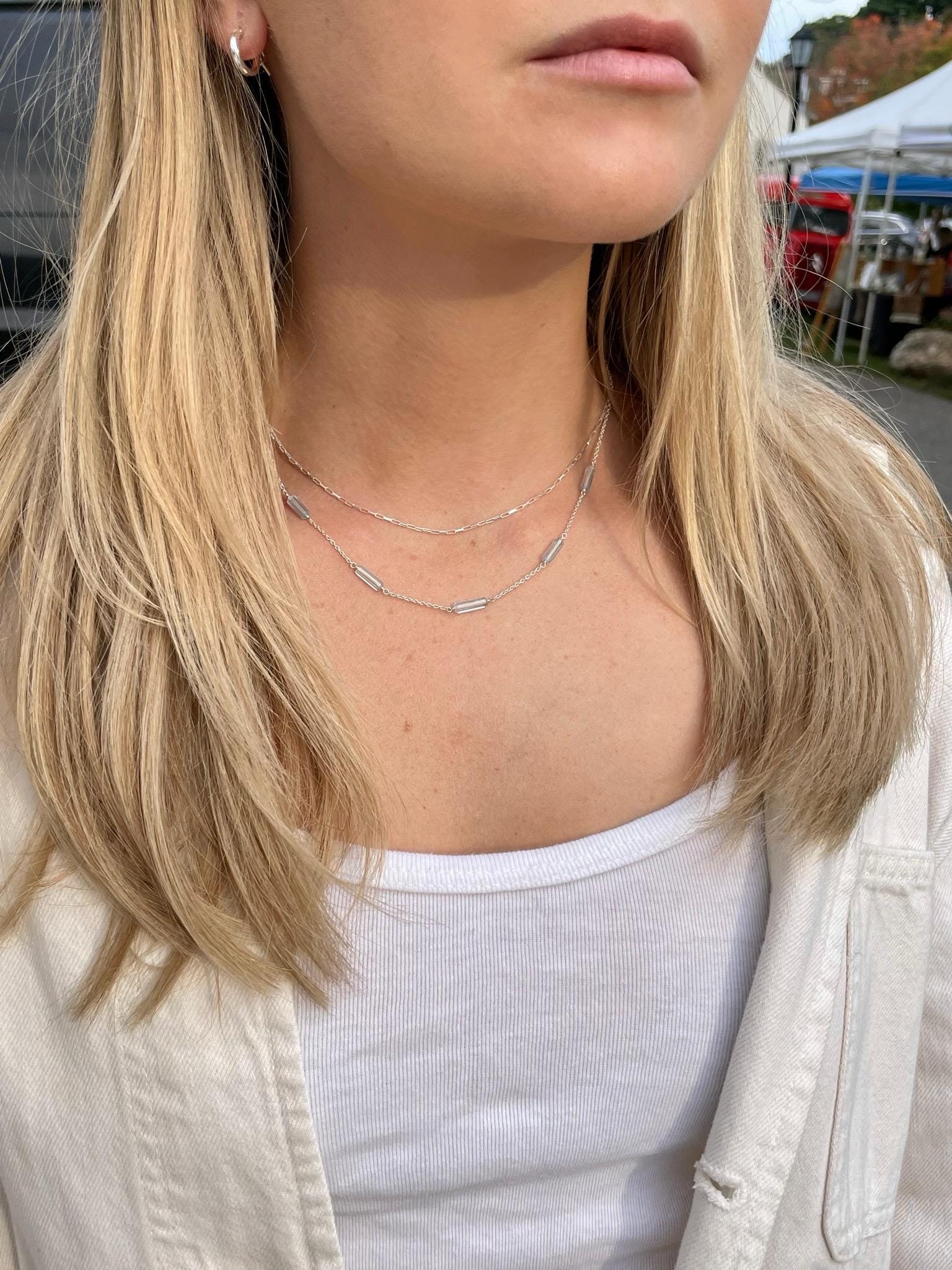 Gemstone Station Necklace Hannah May Jewelry