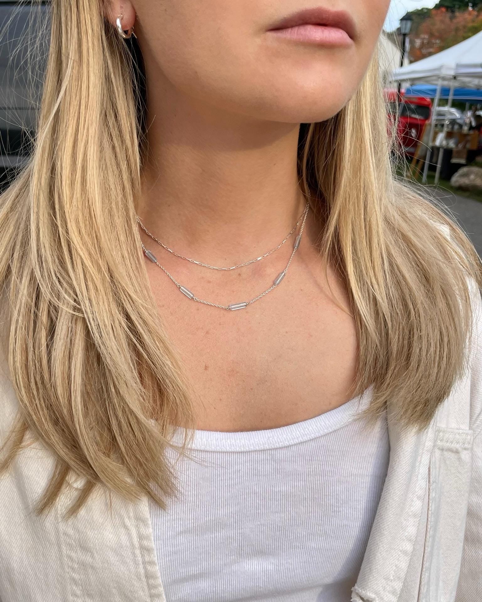 Gemstone Station Necklace Hannah May Jewelry