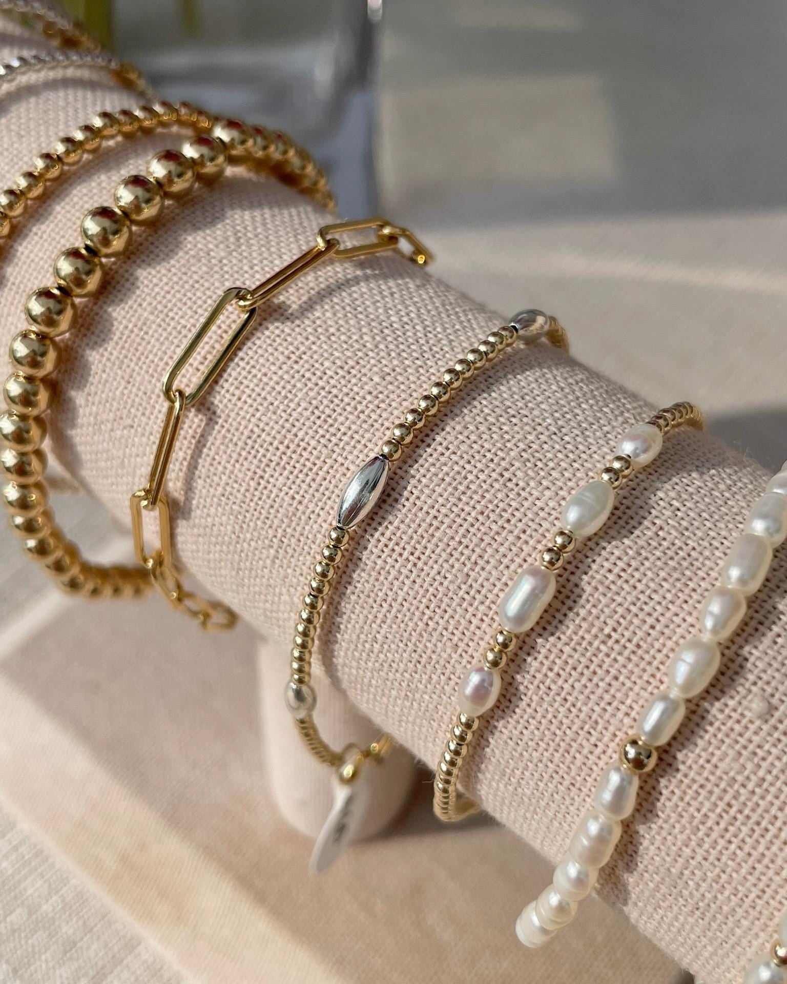 Beaded Rice Pearl Bracelet by Hannah May Jewelry