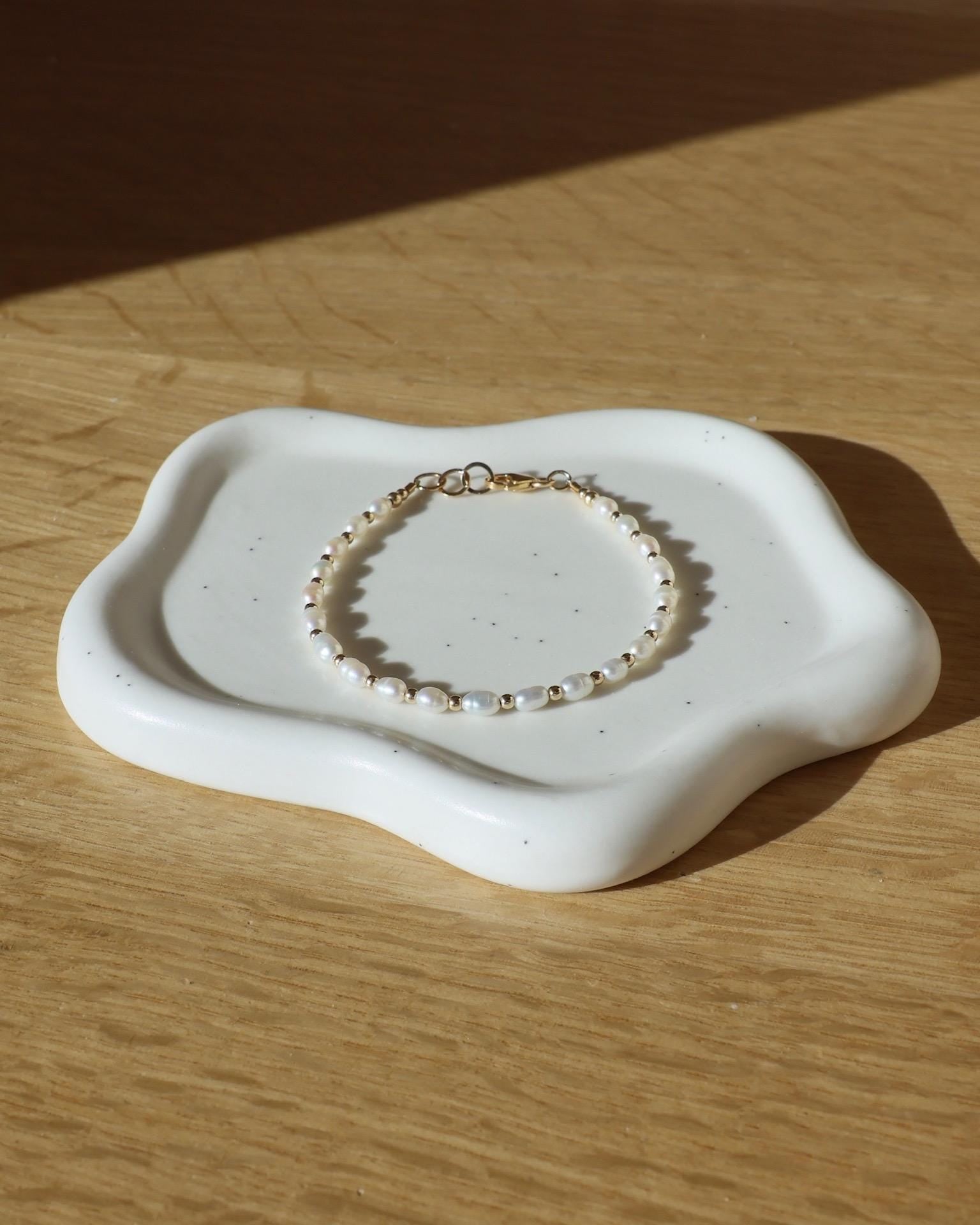 Beaded Rice Pearl Bracelet by Hannah May Jewelry
