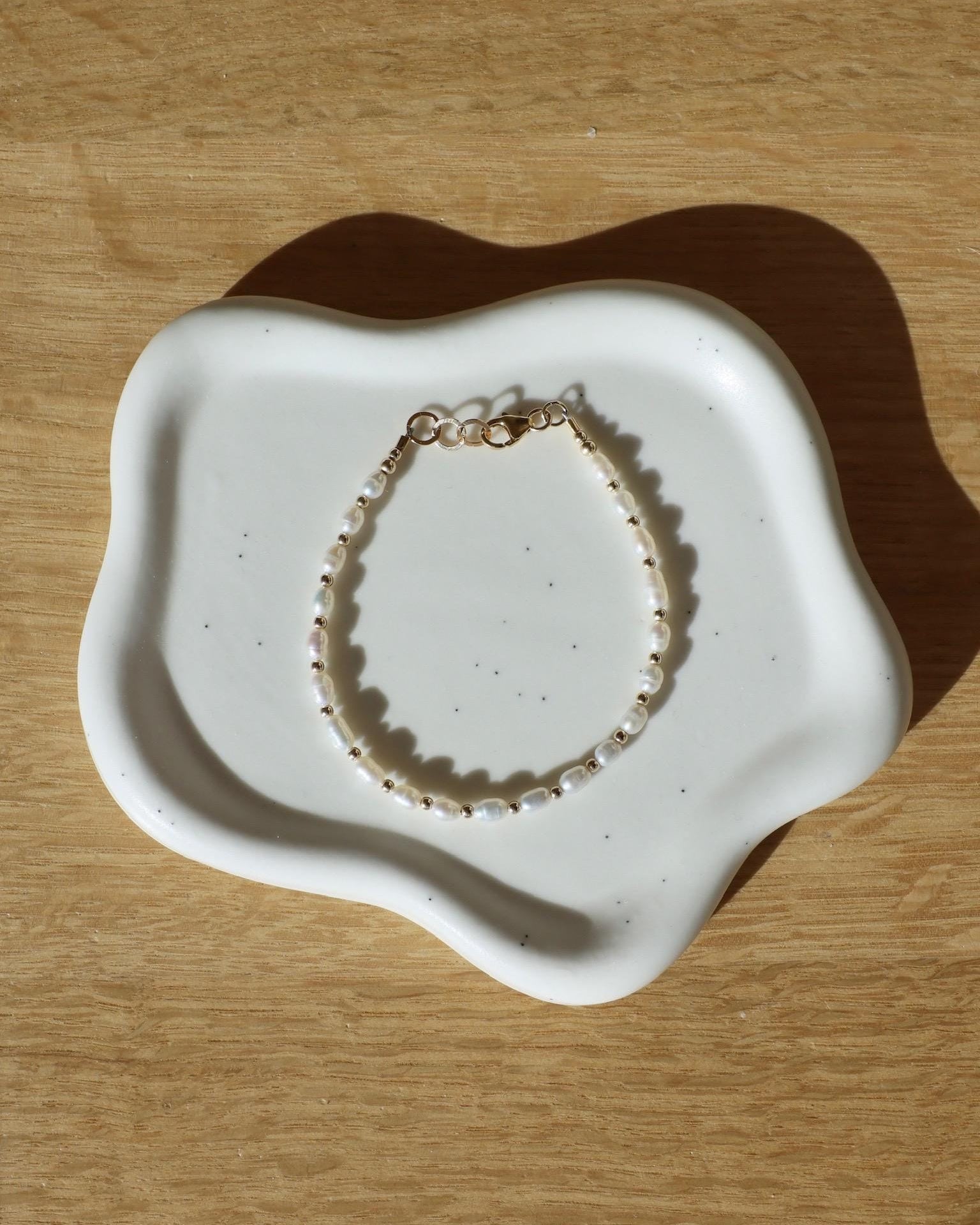 Beaded Rice Pearl Bracelet by Hannah May Jewelry