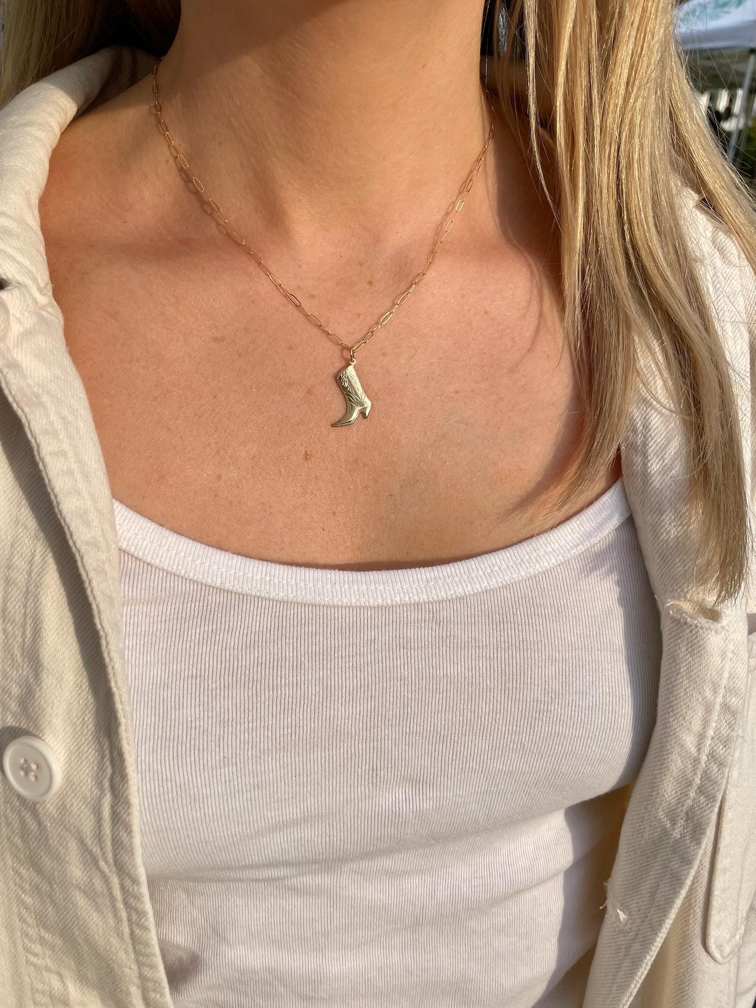 Cowboy Boot Charm Necklace Hannah May Jewelry