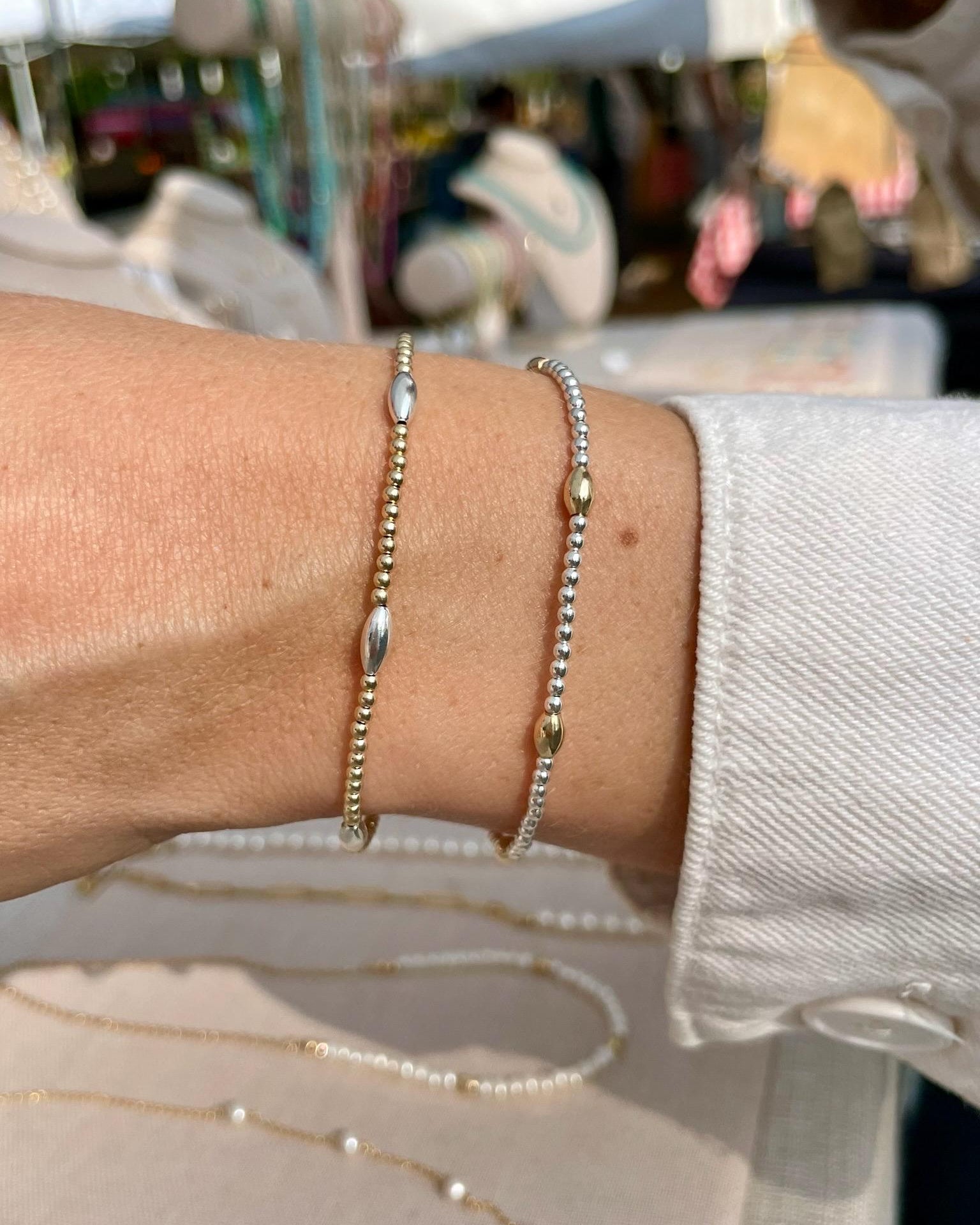 Beaded Bracelet with Ovals Hannah May Jewelry