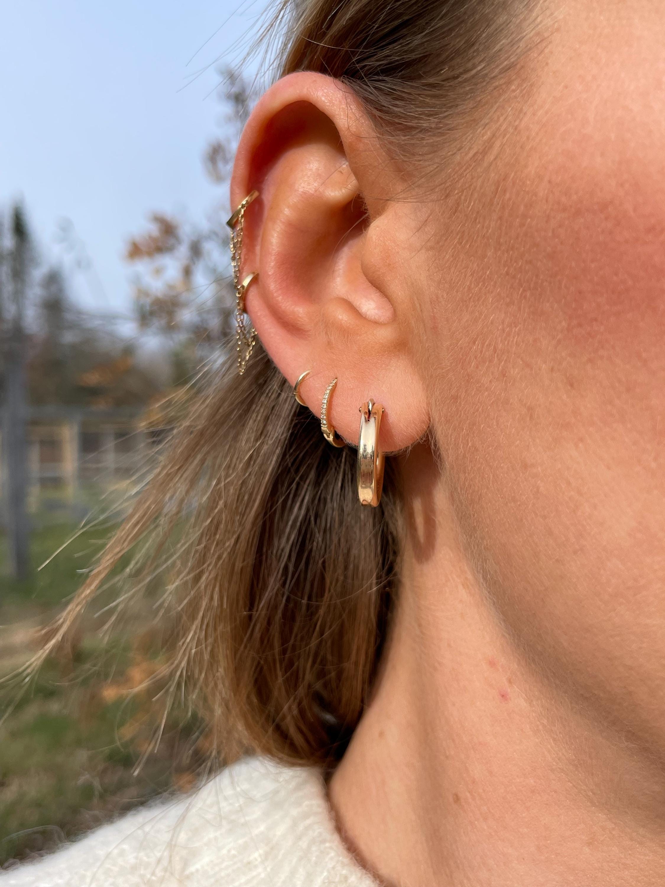 Gold Hoop Earrings – 14k Gold-Filled or Sterling Silver, Waterproof, 12mm, 18mm Hannah May Jewelry