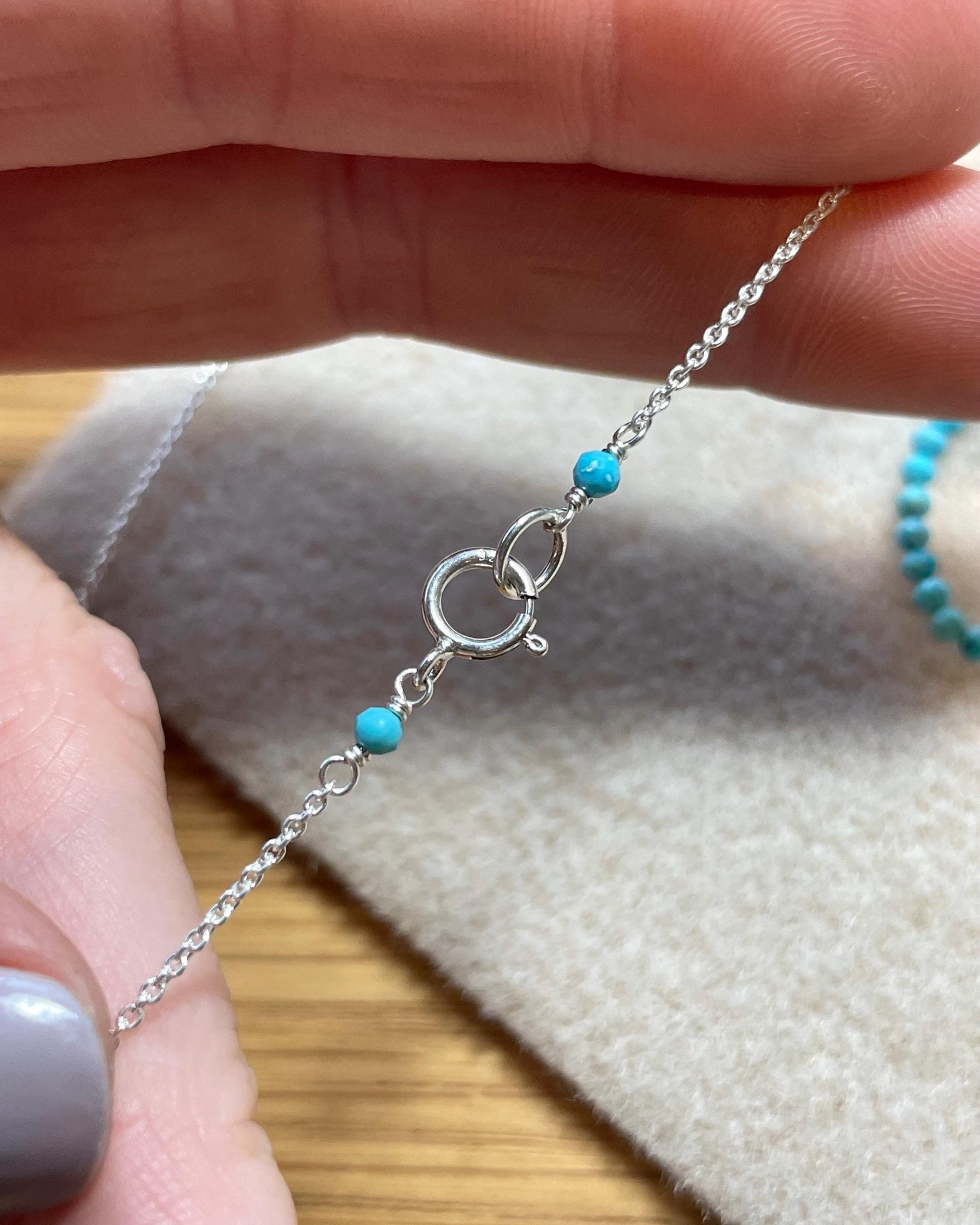 Sleeping Beauty Turquoise Gem Drop Necklace by Hannah May Jewelry