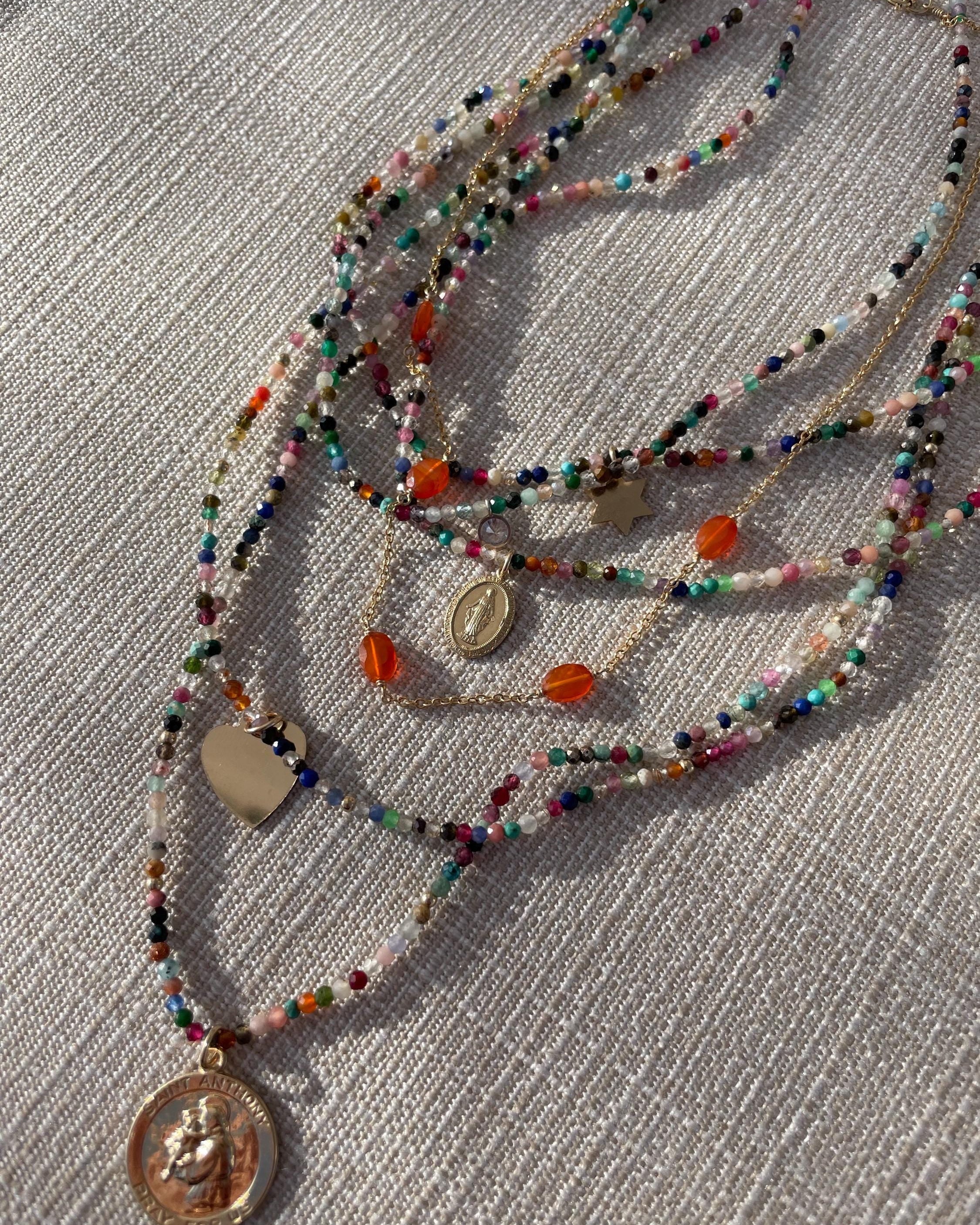 Gemstone Station Necklace Hannah May Jewelry