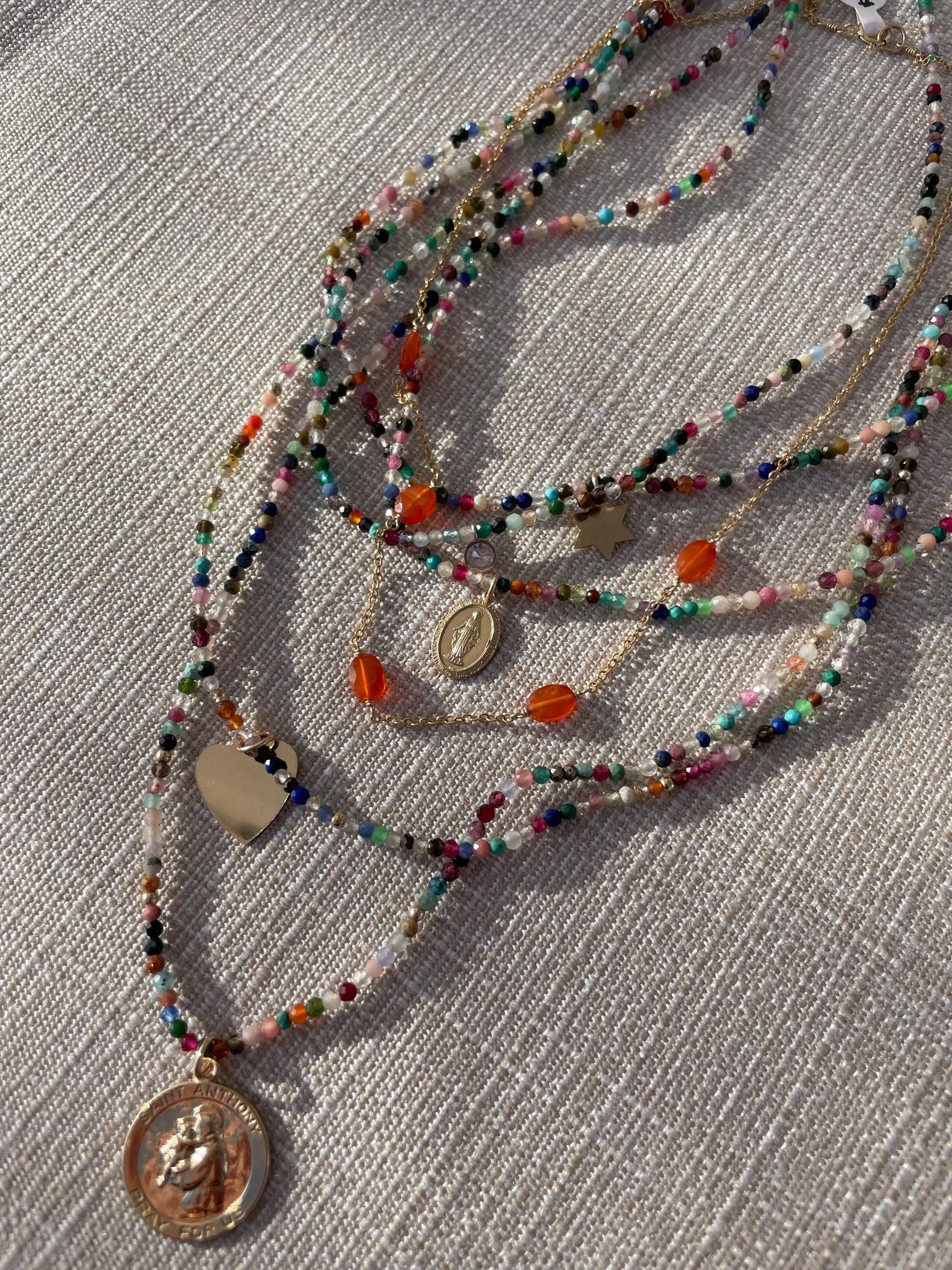 Gemstone Station Necklace Hannah May Jewelry