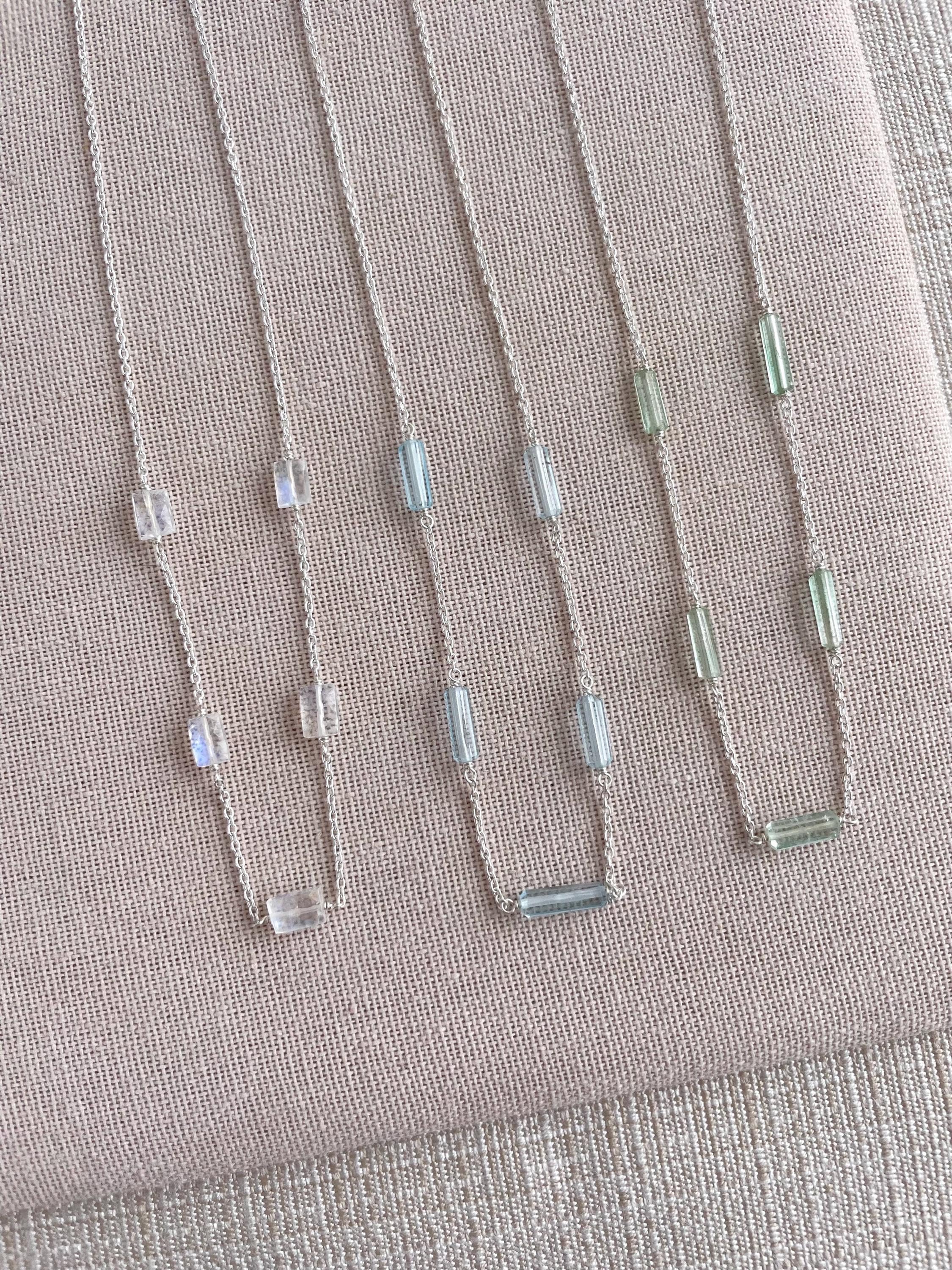 Gemstone Station Necklace Hannah May Jewelry