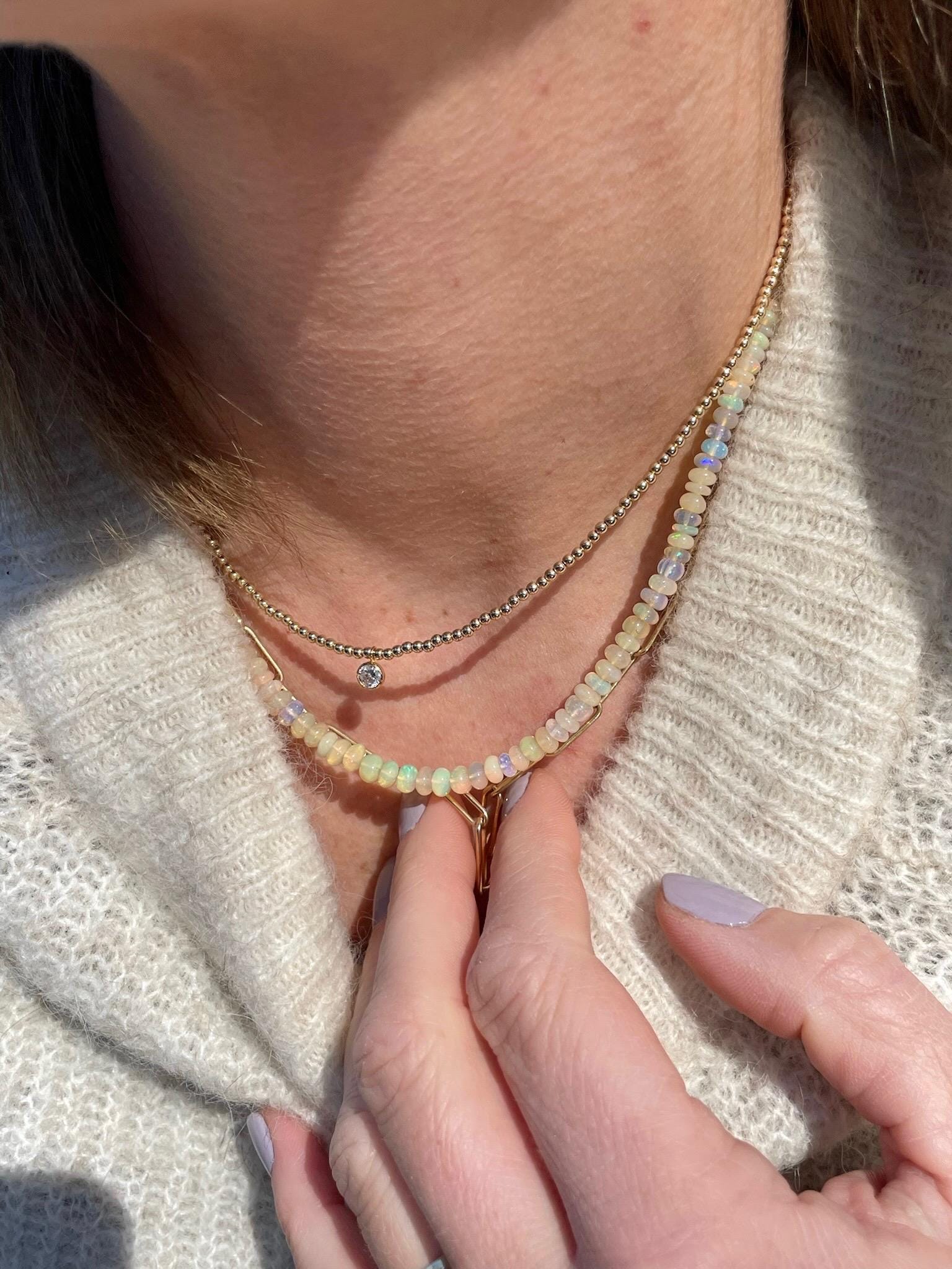 Opal Beaded Necklace Hannah May Jewelry
