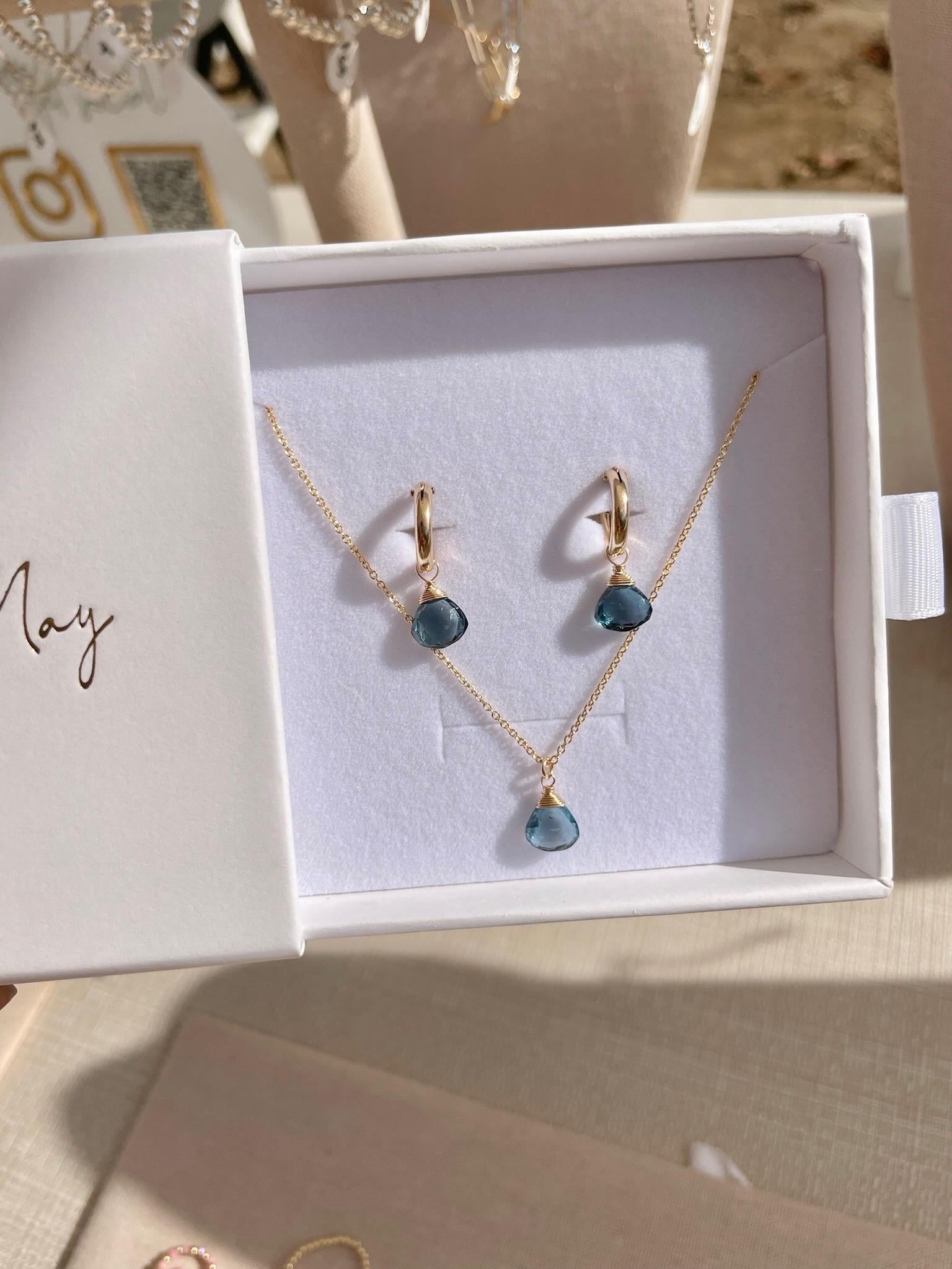 London Blue Topaz Necklace, December Birthstone Hannah May Jewelry