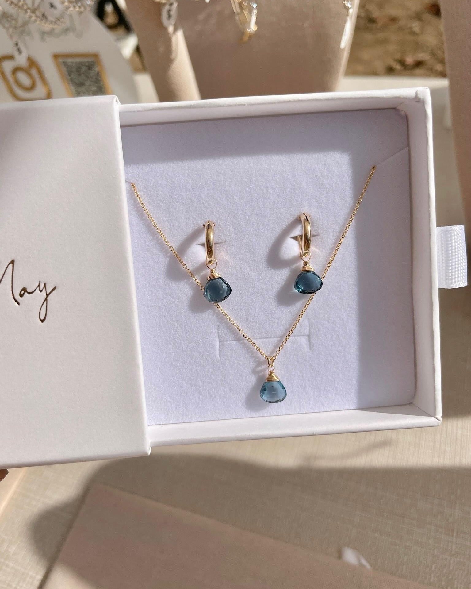 London Blue Topaz Necklace, December Birthstone Hannah May Jewelry