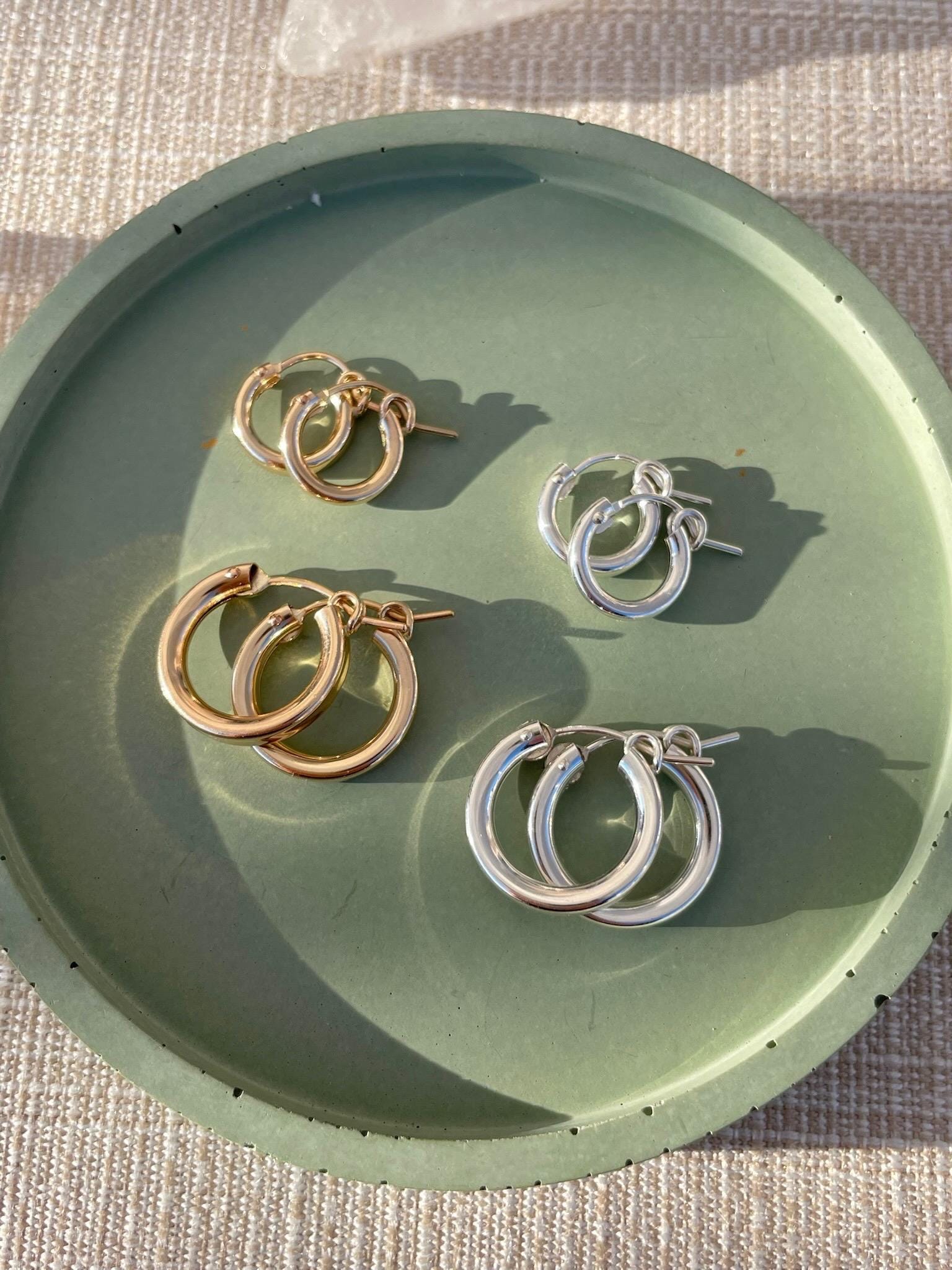 Gold Hoop Earrings – 14k Gold-Filled or Sterling Silver, Waterproof, 12mm, 18mm Hannah May Jewelry