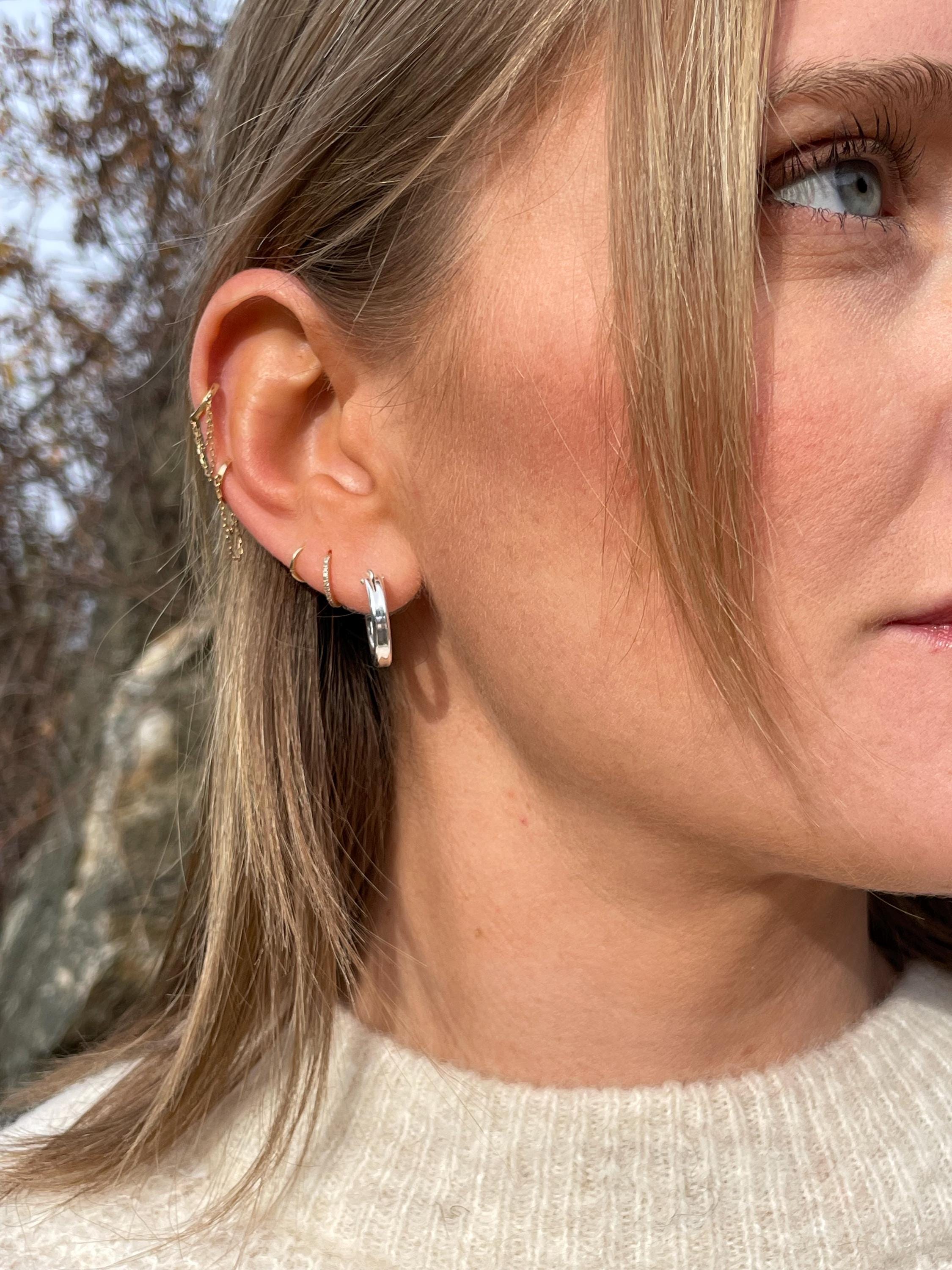 Gold Hoop Earrings – 14k Gold-Filled or Sterling Silver, Waterproof, 12mm, 18mm Hannah May Jewelry