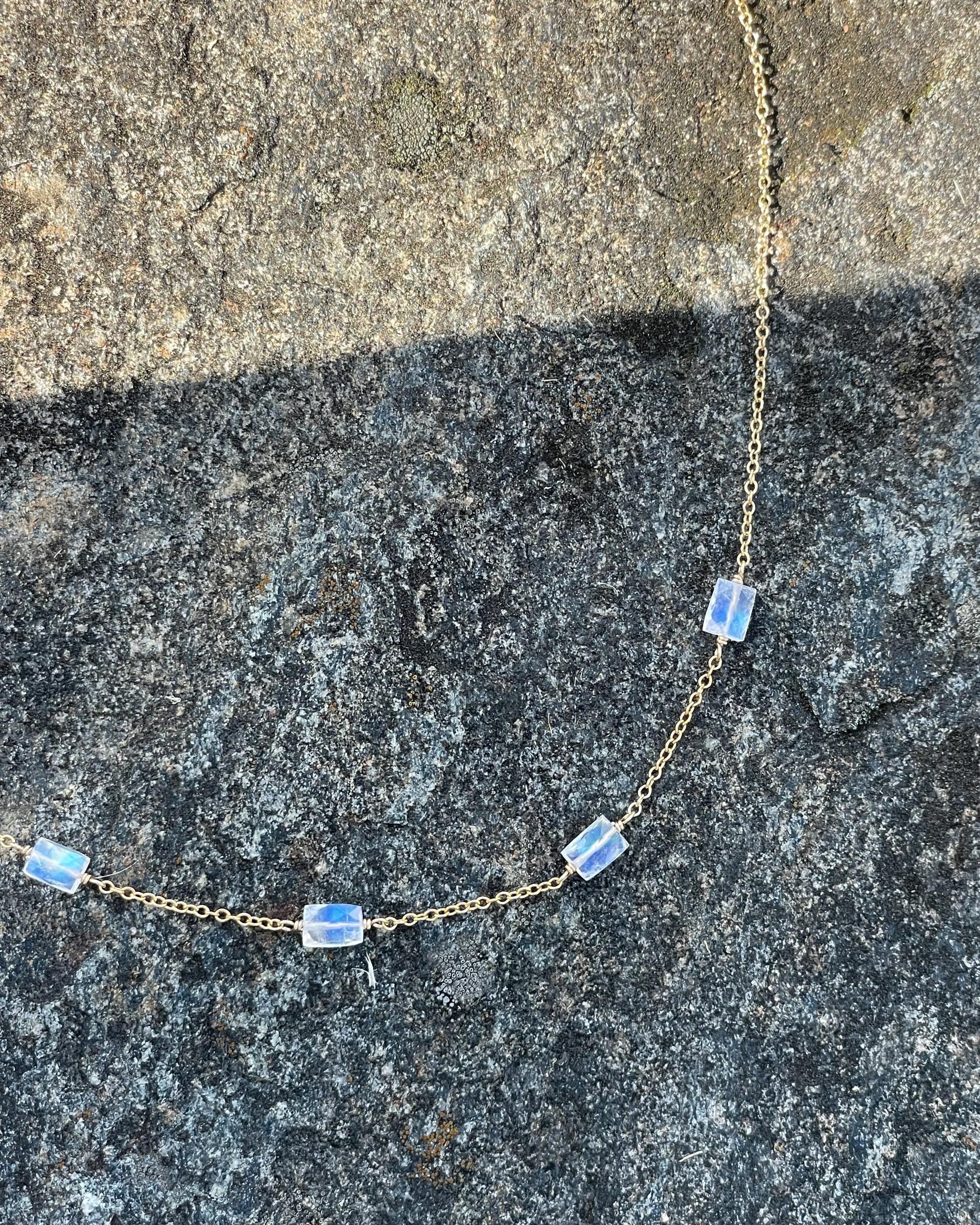 Gemstone Station Necklace Hannah May Jewelry