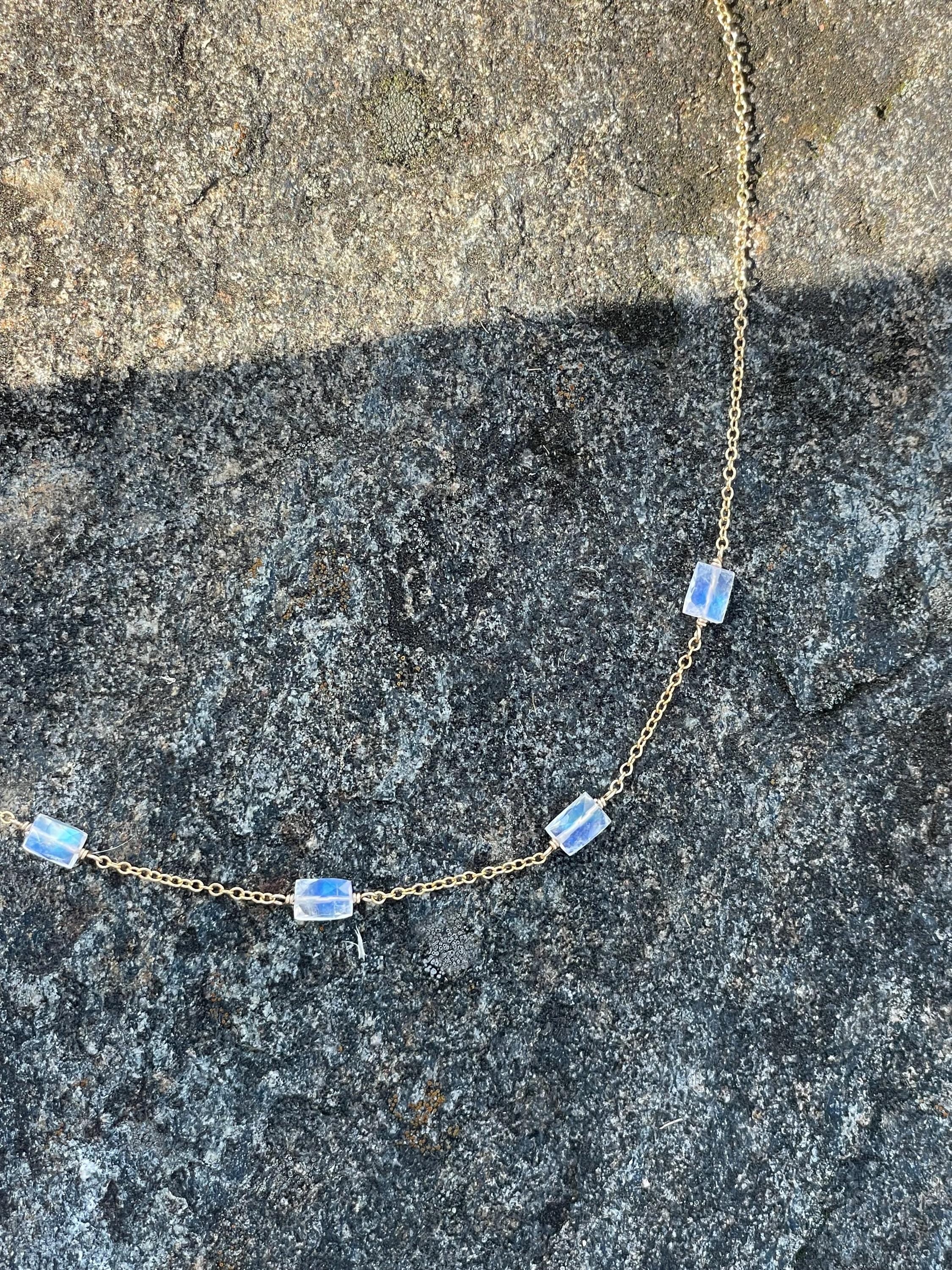 Gemstone Station Necklace Hannah May Jewelry