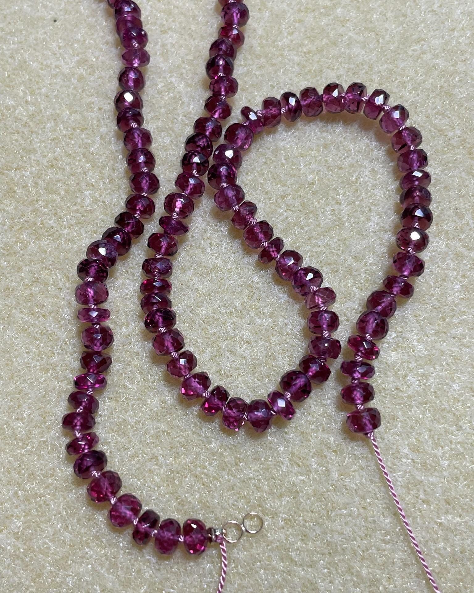 Rare Malaya Garnet 18" Silk-Knotted Necklace – January Birthstone, 14k Gold Clasp Hannah May Jewelry