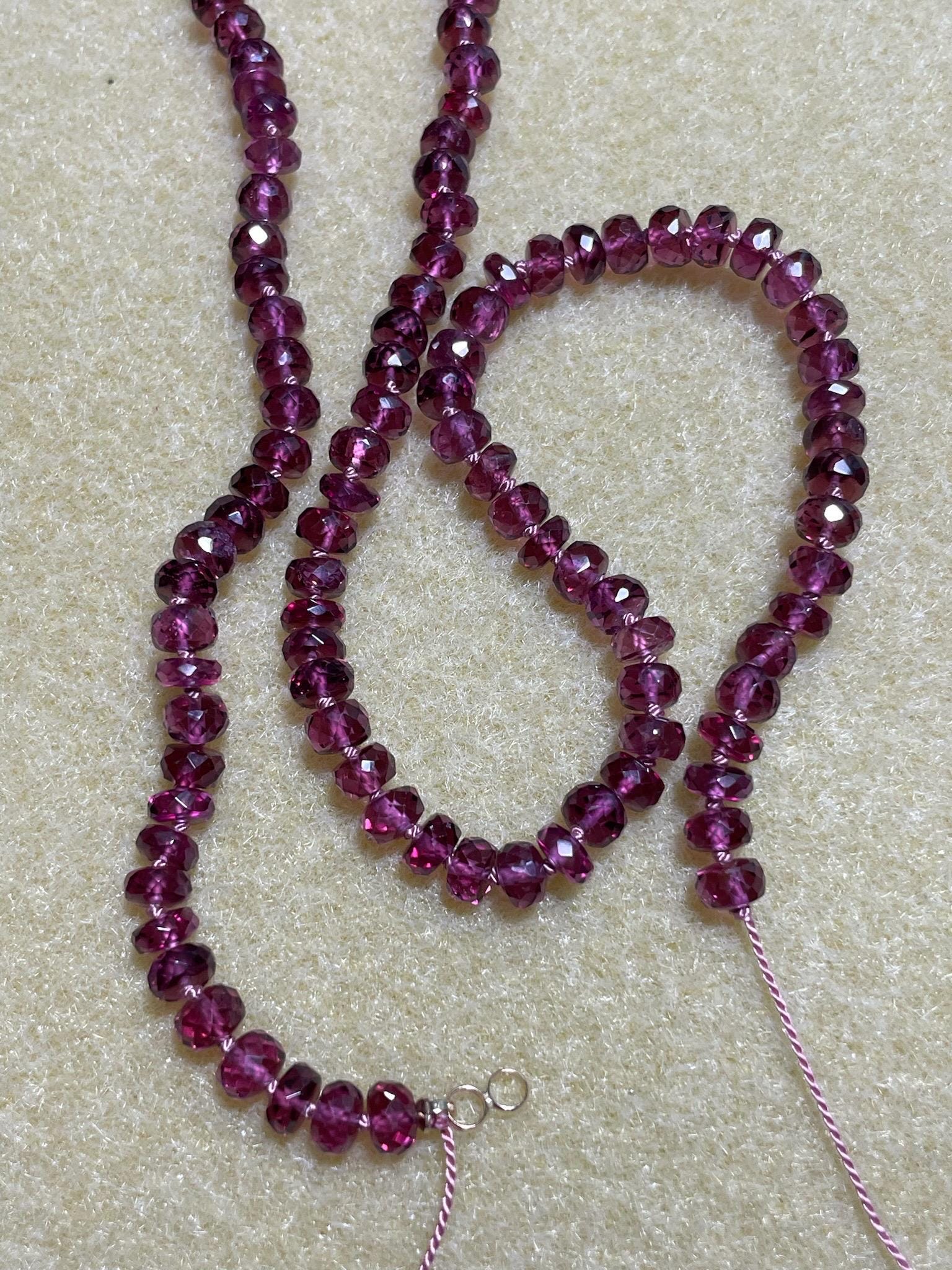 Rare Malaya Garnet 18" Silk-Knotted Necklace – January Birthstone, 14k Gold Clasp Hannah May Jewelry
