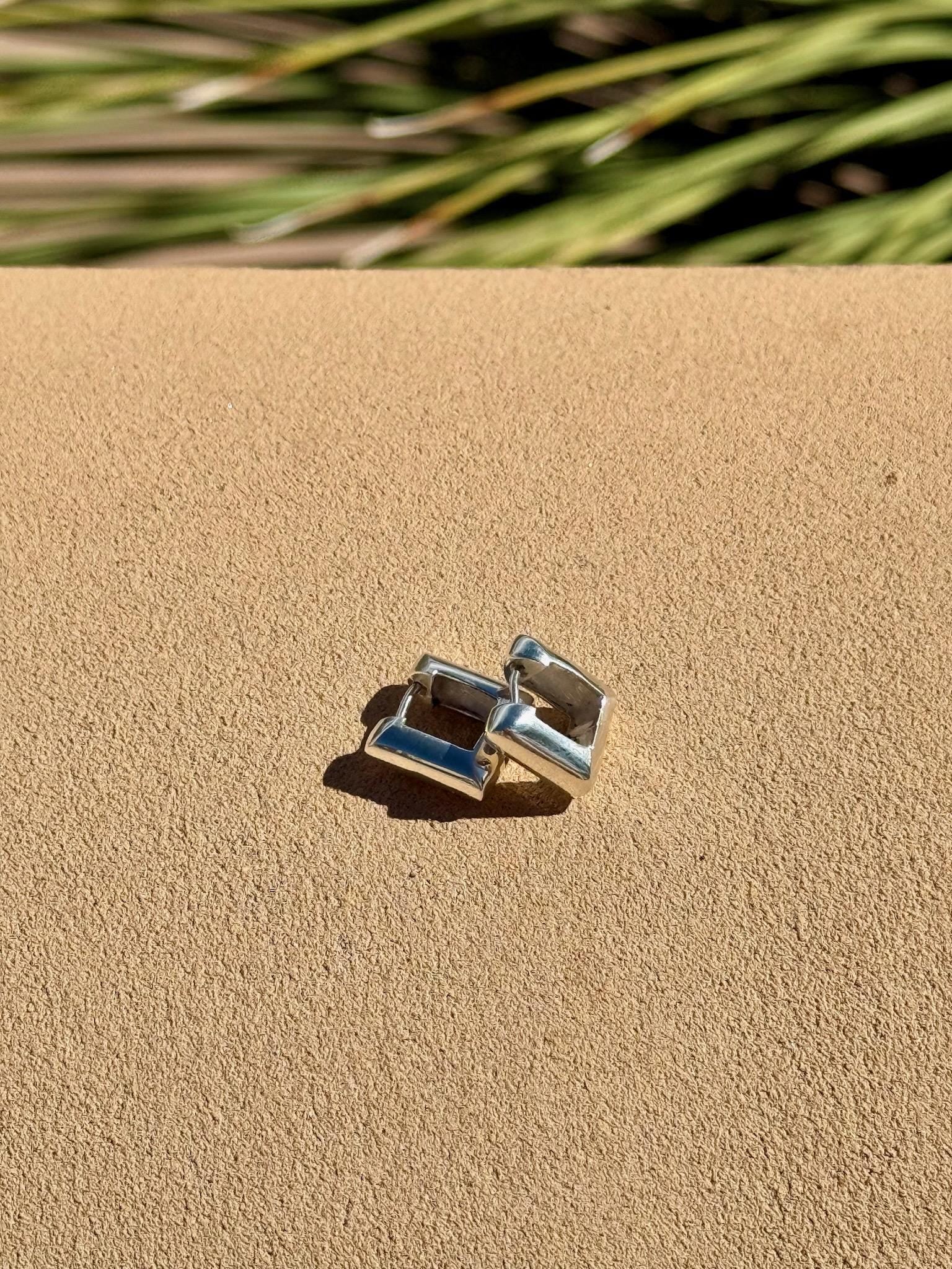 Bold 925 Sterling Silver Square Hoop Earrings – Thick Geometric Statement Hoops Hannah May Jewelry