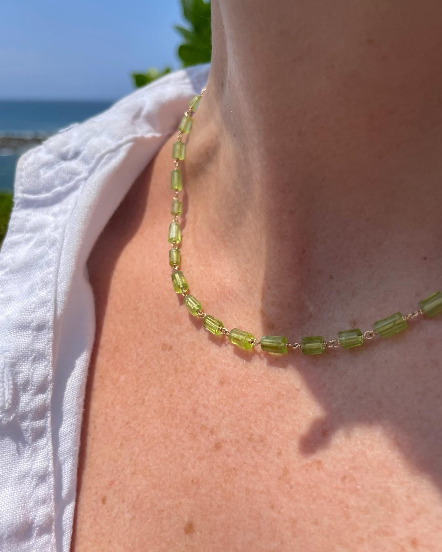 Chain Link Gemstone Necklace, Half Gemstone & Half Chain Hannah May Jewelry