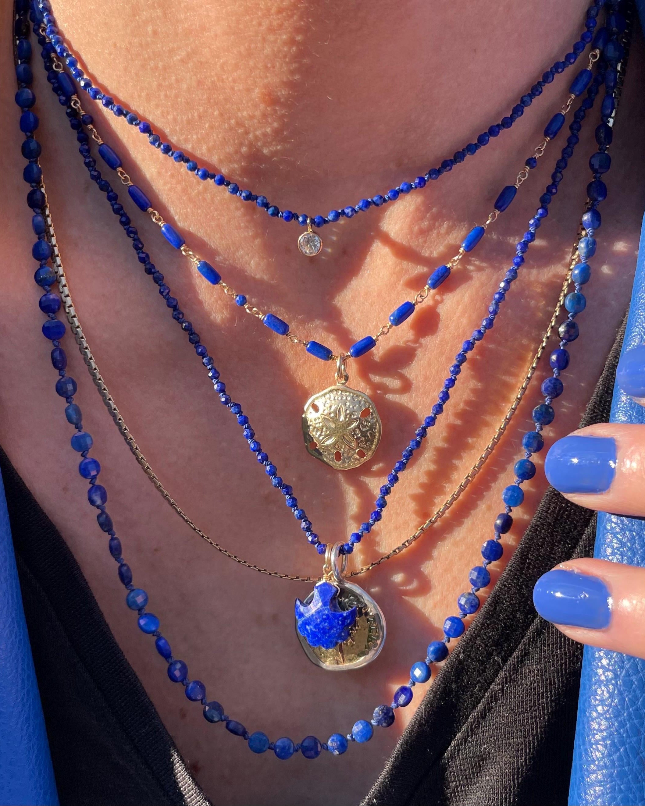 Silk knotted Gemstone Necklace with CZ Charm Hannah May Jewelry