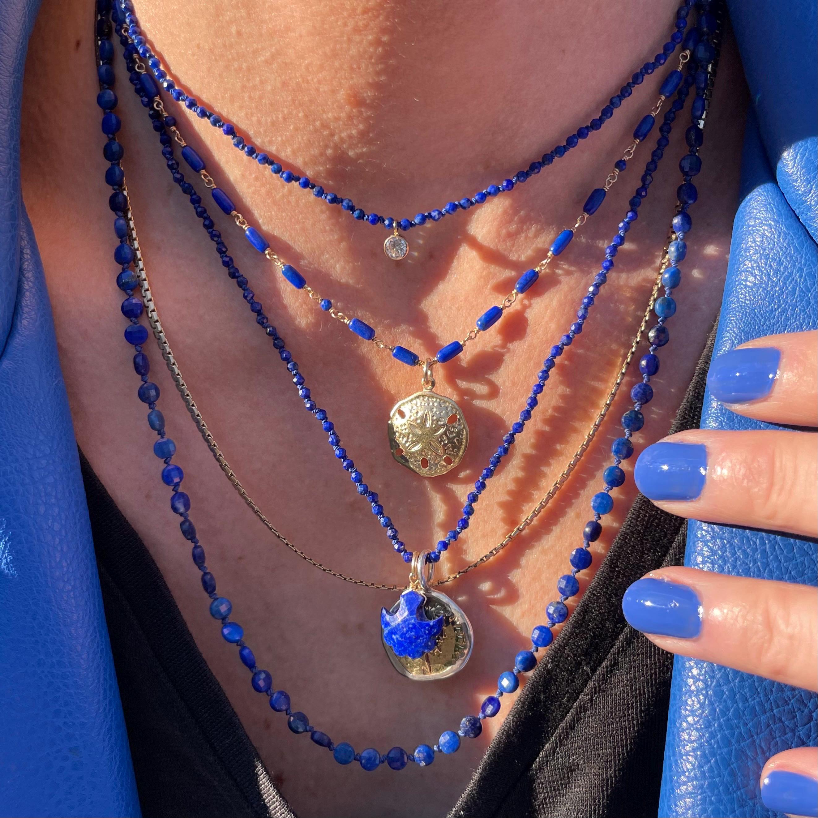 Silk Knotted Gemstone Necklace with CZ Charm by Hannah May Jewelry