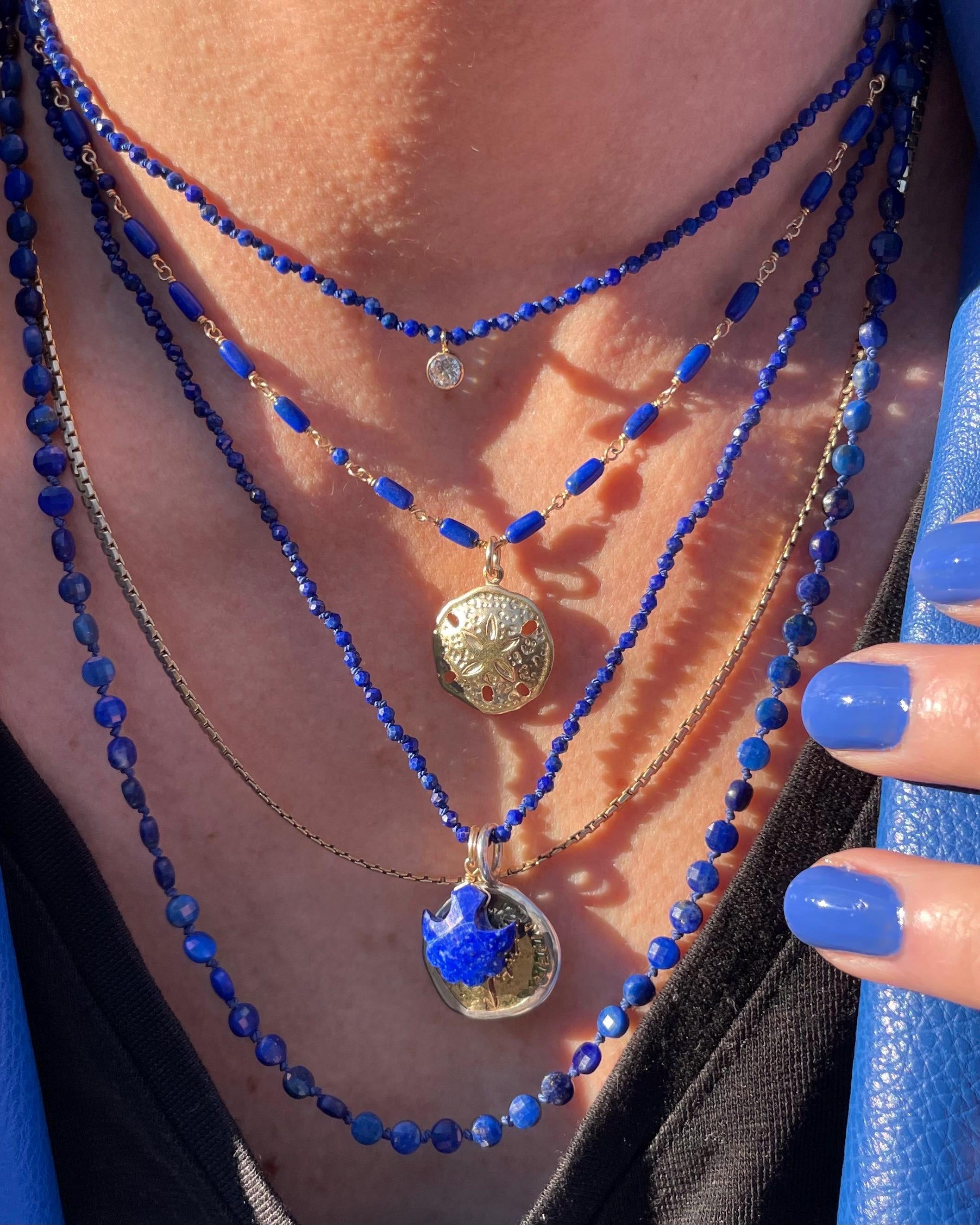 Silk Knotted Gemstone Necklace with CZ Charm by Hannah May Jewelry