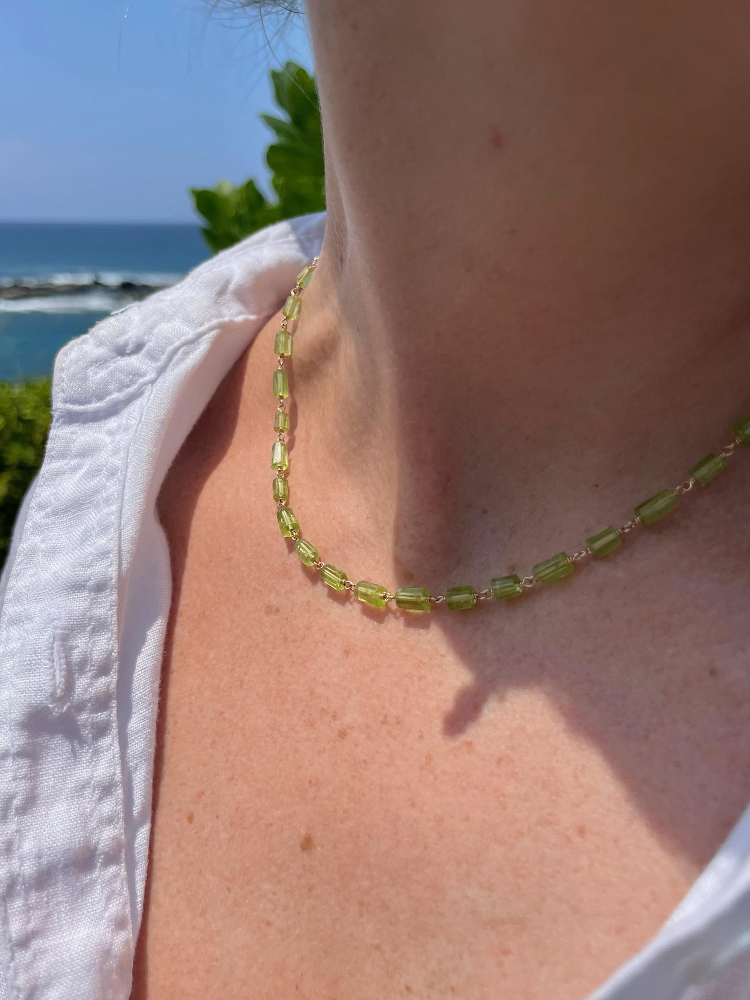 Chain Link Gemstone Necklace, Half Gemstone & Half Chain Hannah May Jewelry