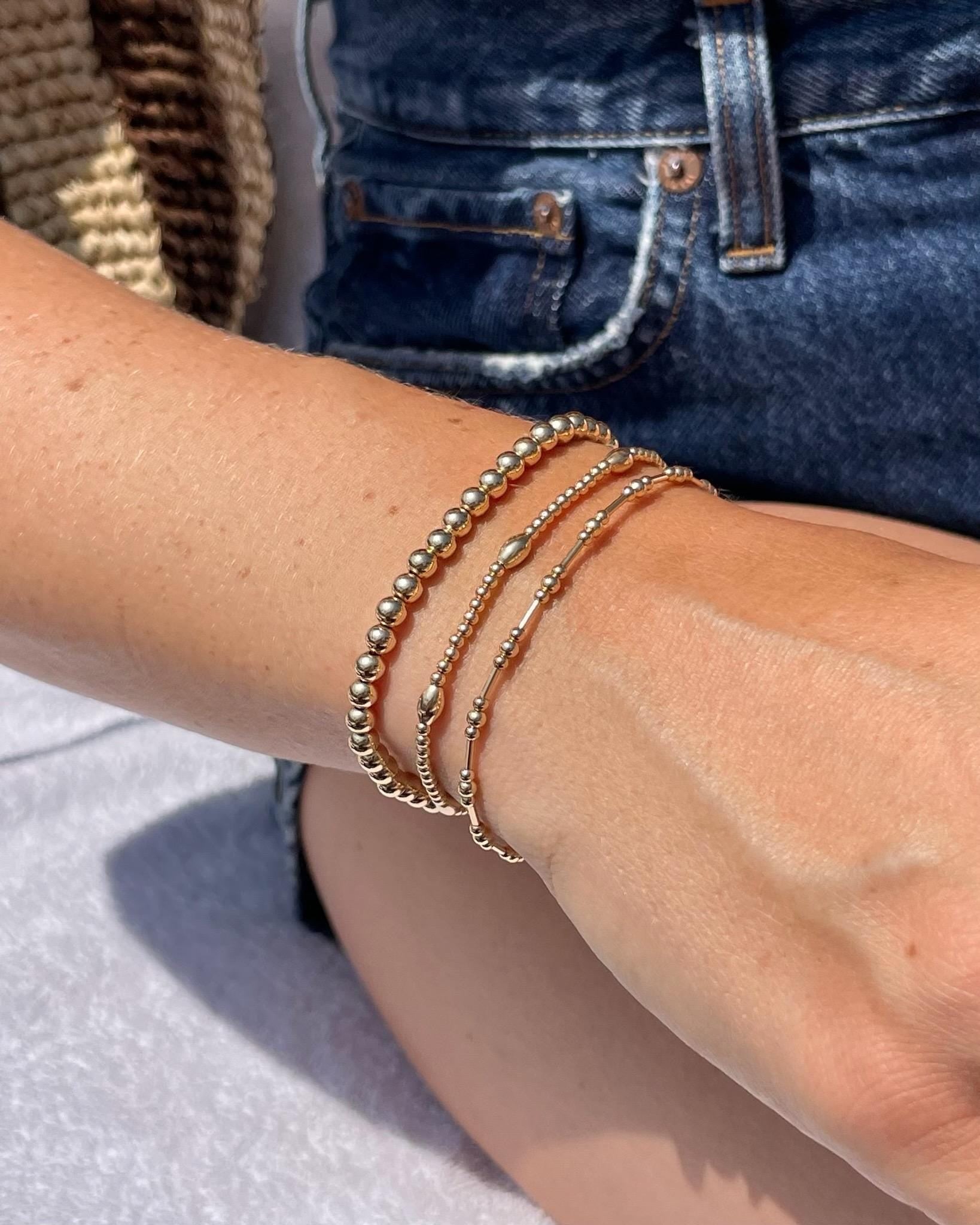 Bar and Bead Gold Bracelet Hannah May Jewelry