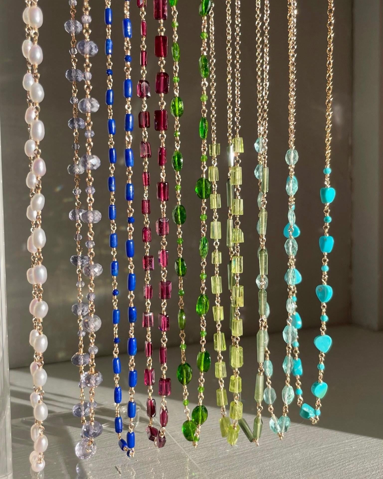 Rice Pearl Chain Link Necklace Hannah May Jewelry