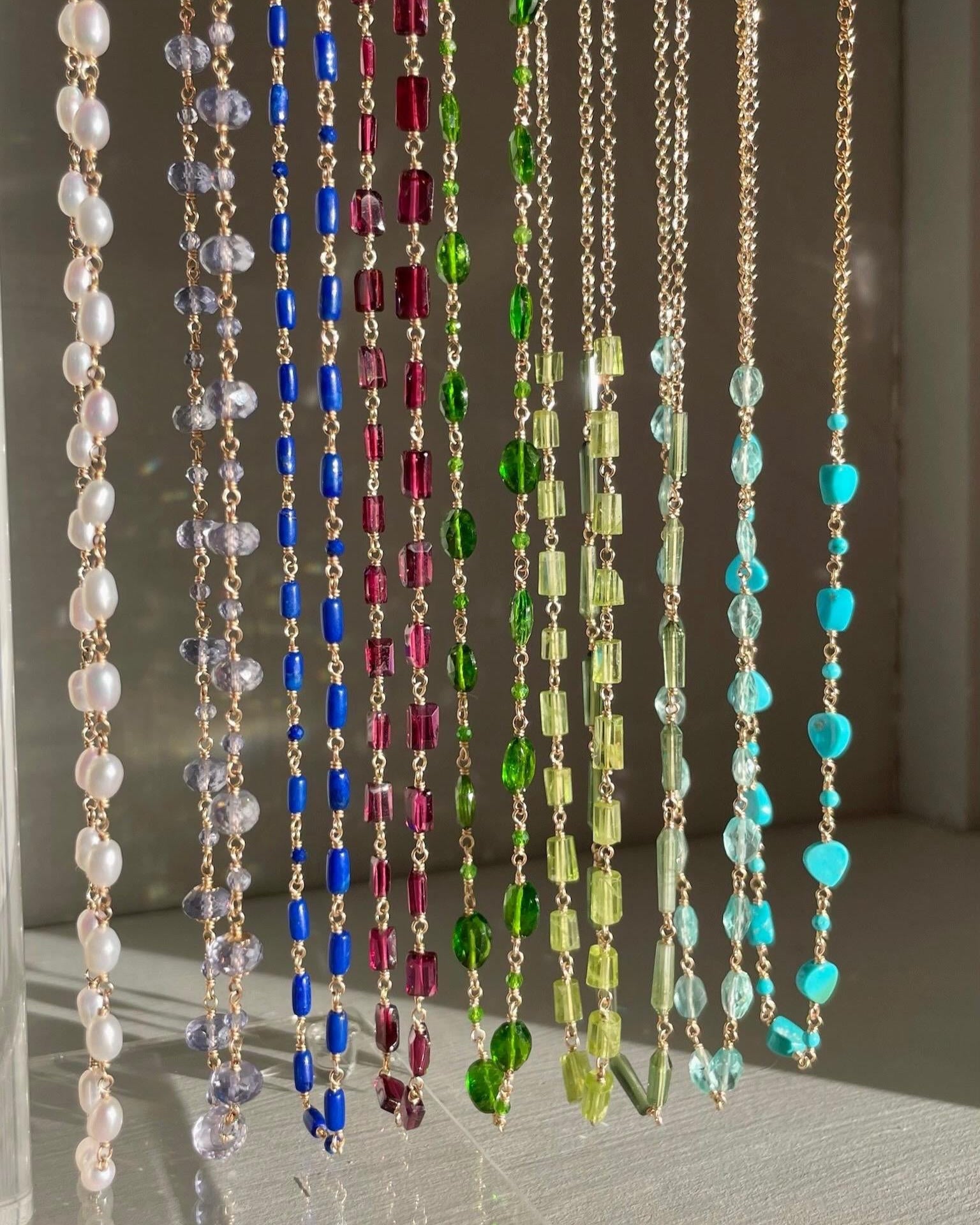Rice Pearl Chain Link Necklace by Hannah May Jewelry