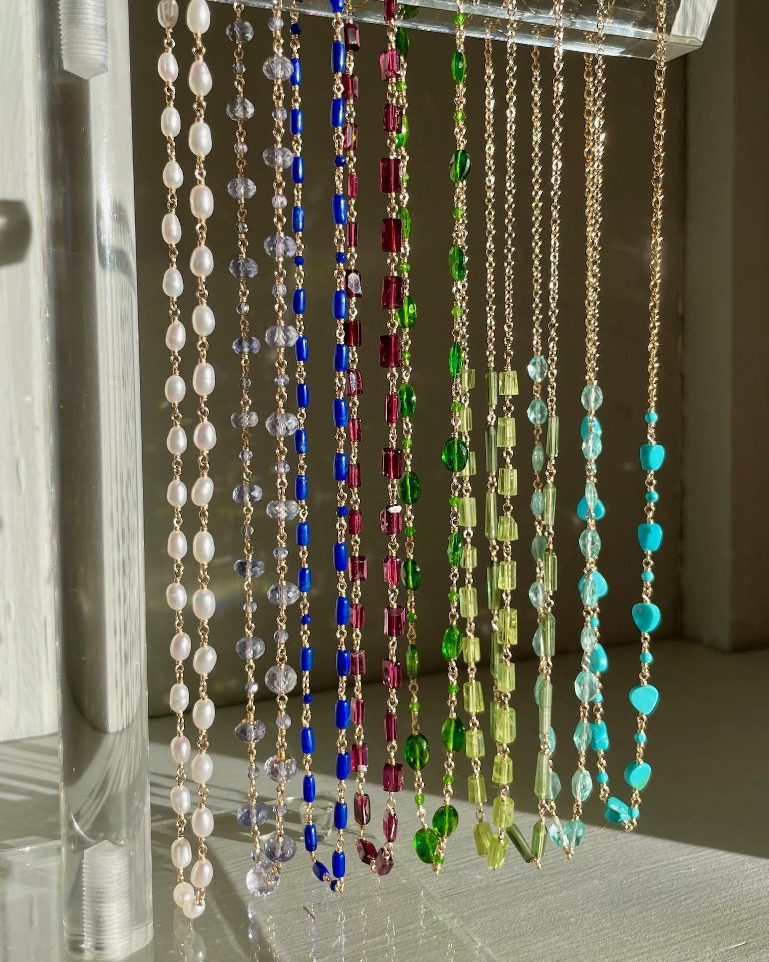 Rice Pearl Chain Link Necklace Hannah May Jewelry