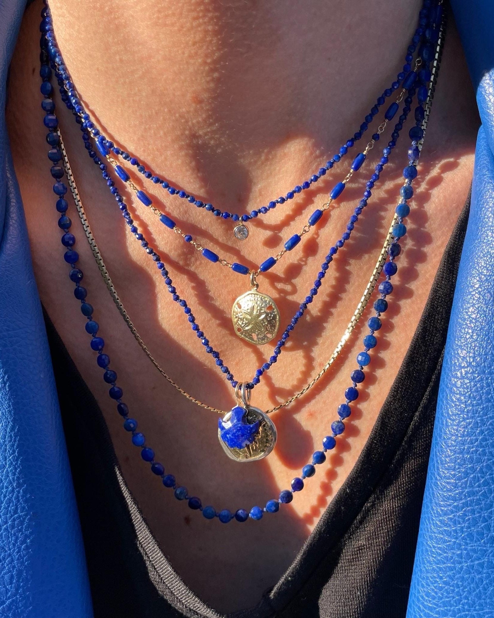 Silk Knotted Gemstone Necklace with CZ Charm by Hannah May Jewelry