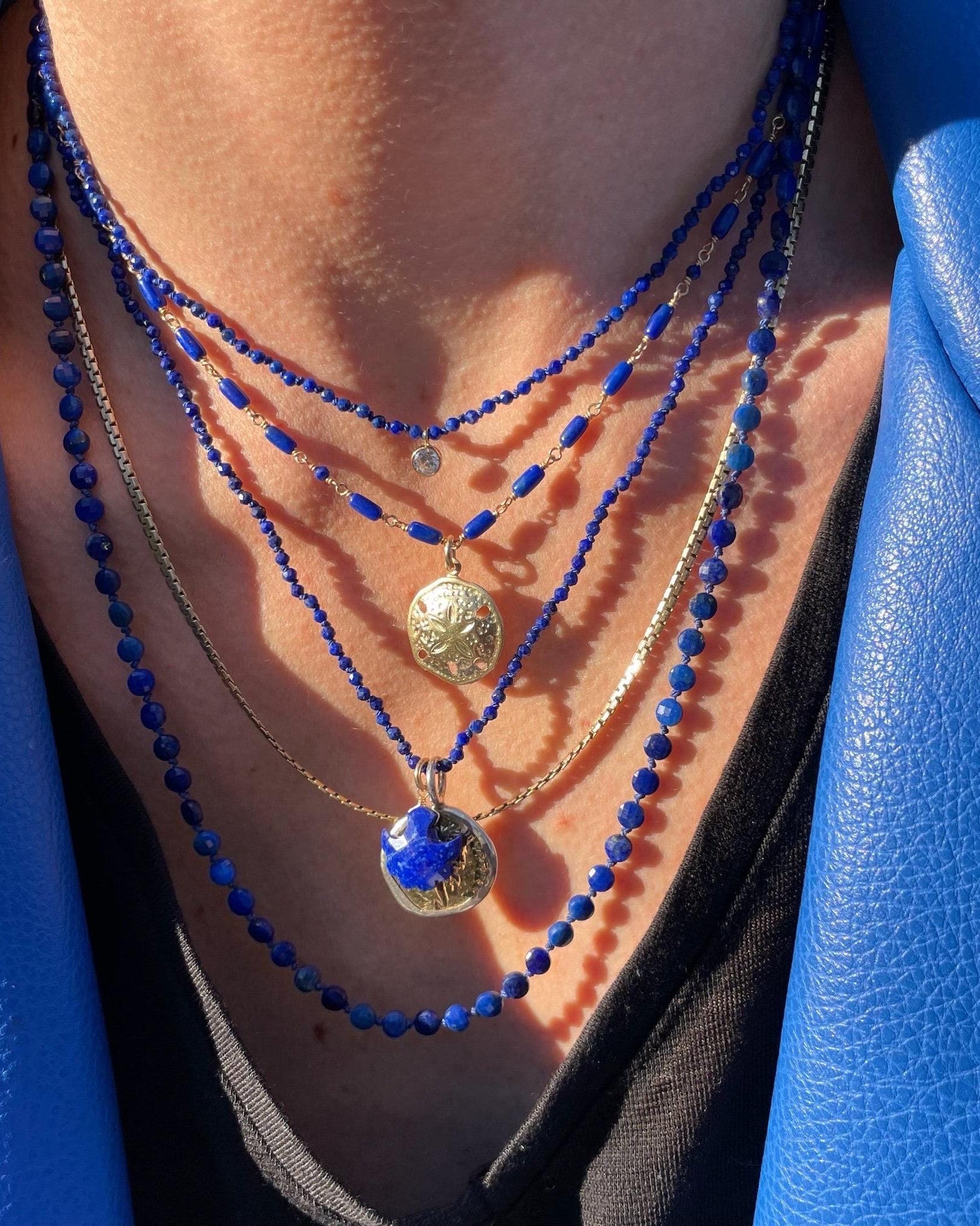 Silk knotted Gemstone Necklace with CZ Charm Hannah May Jewelry