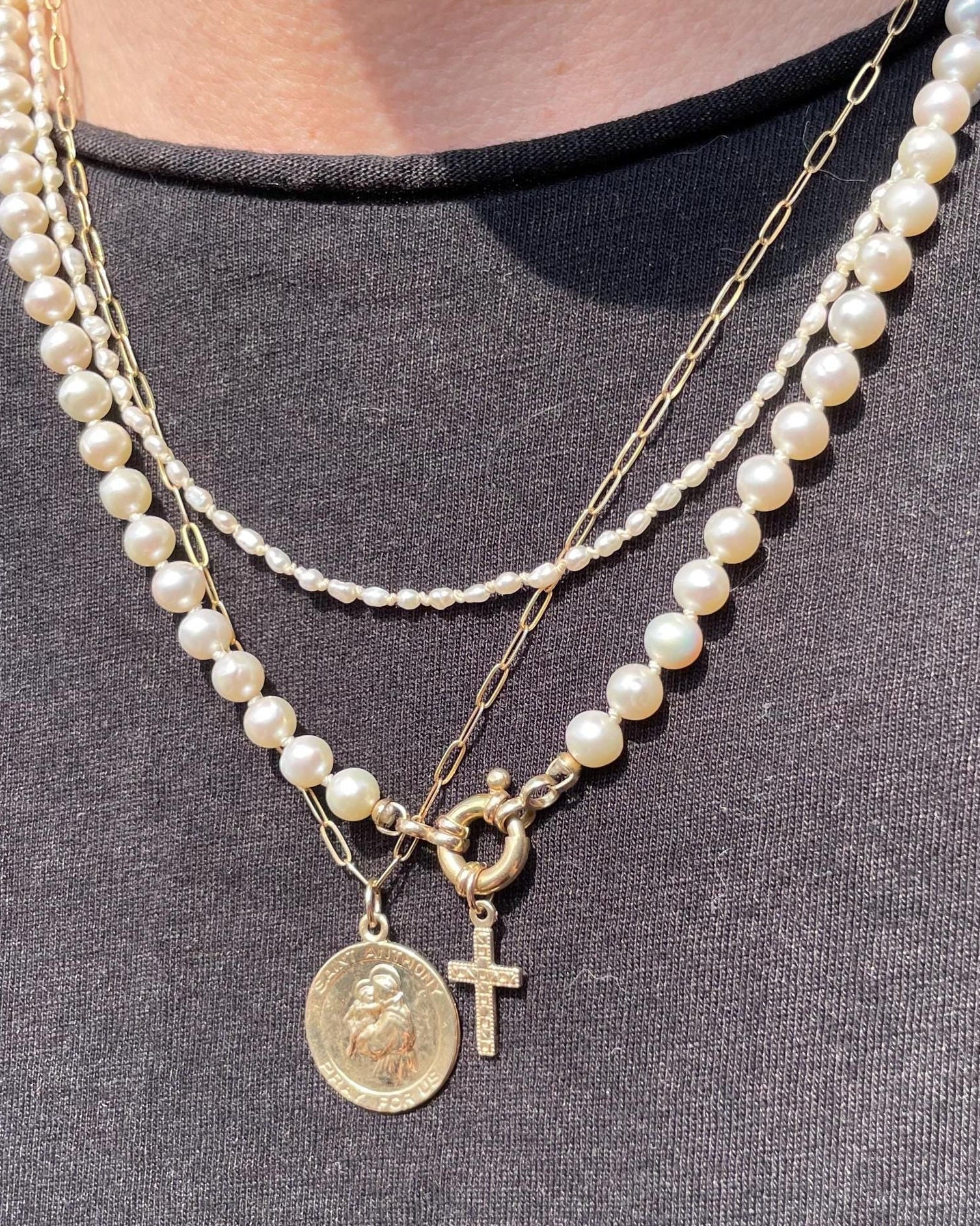 Large Gold Charm Necklace by Hannah May Jewelry