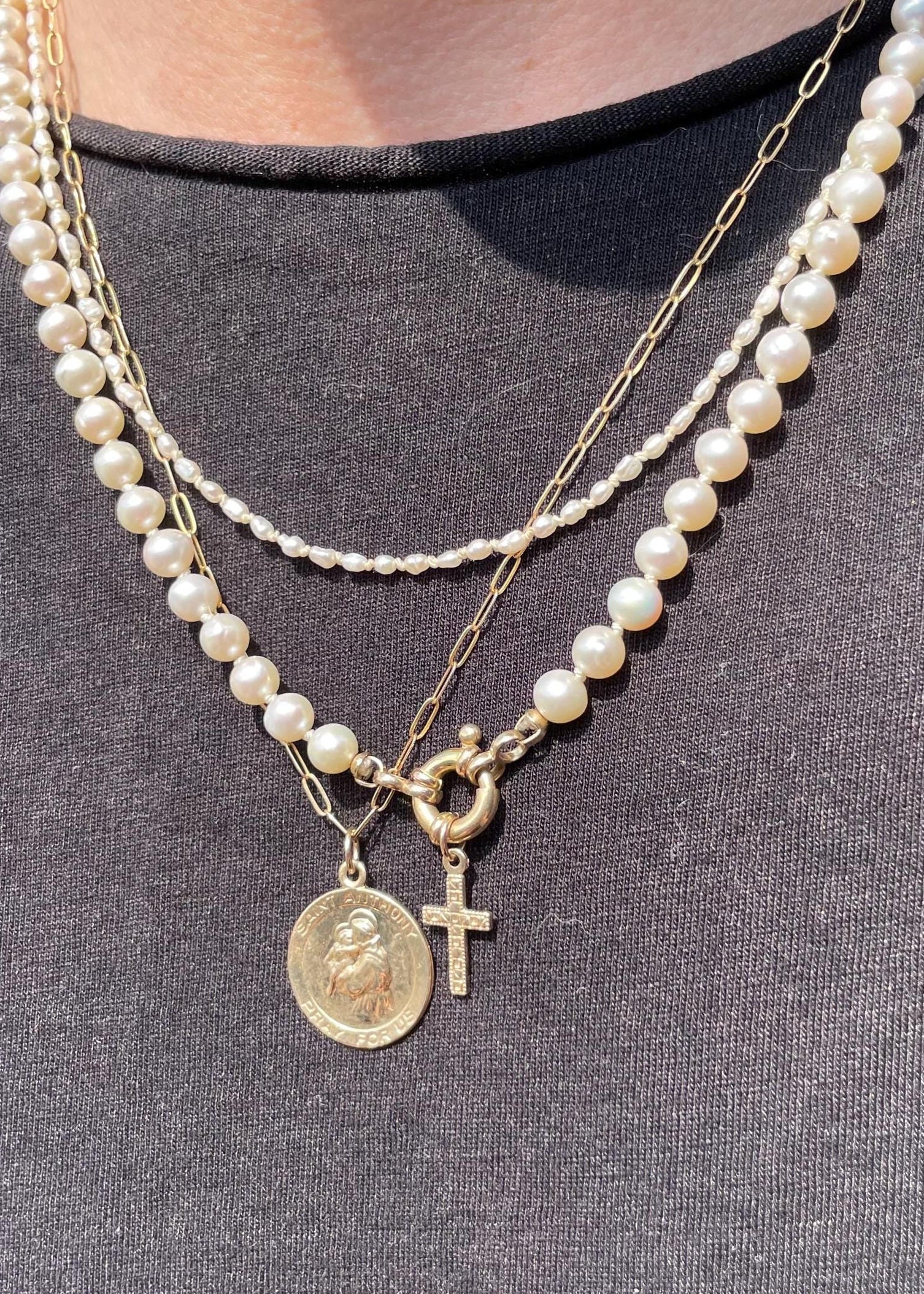Large Gold Charm Necklace by Hannah May Jewelry