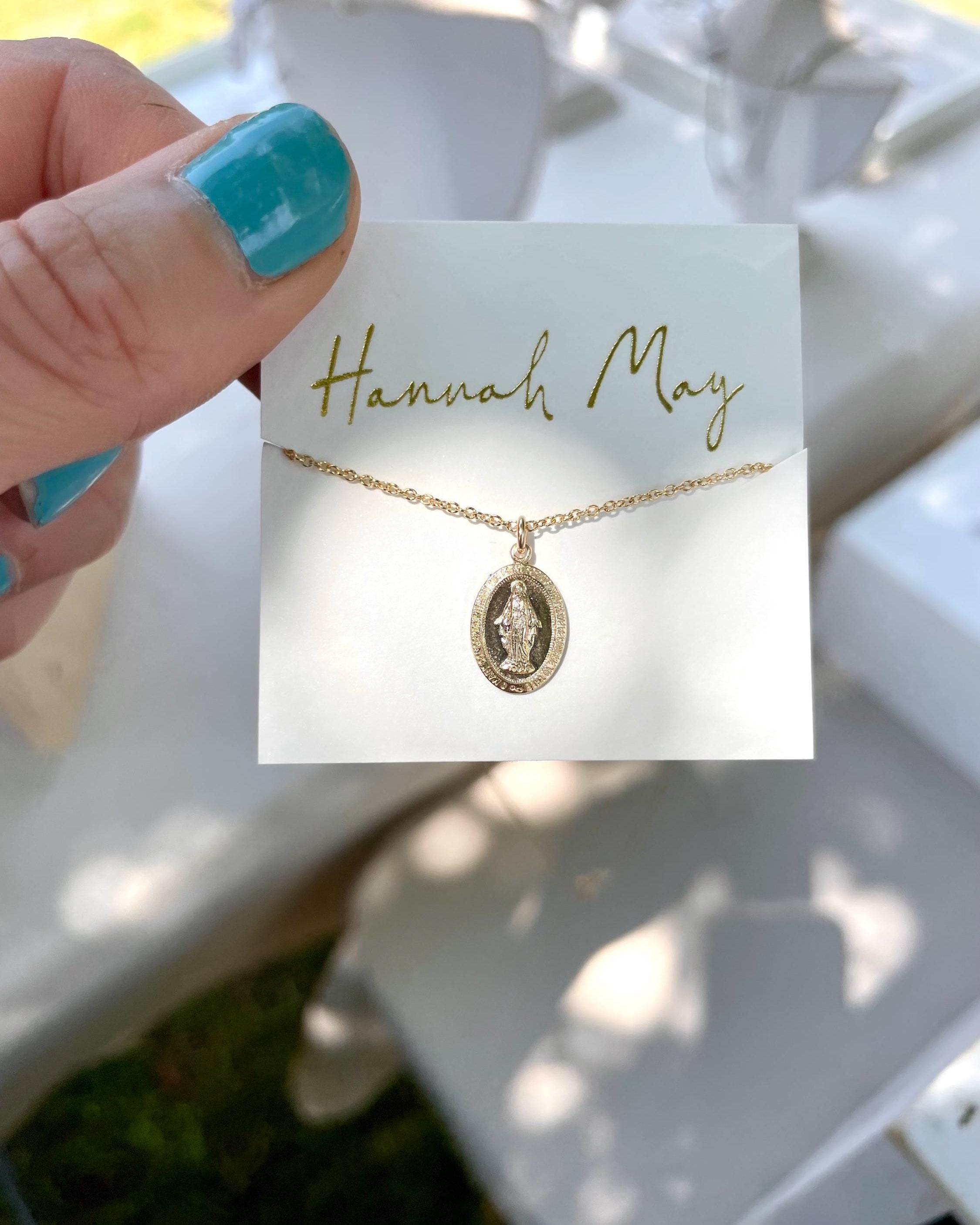 Mini Mother Mary Coin Necklace, Protection Necklace Hannah May Jewelry