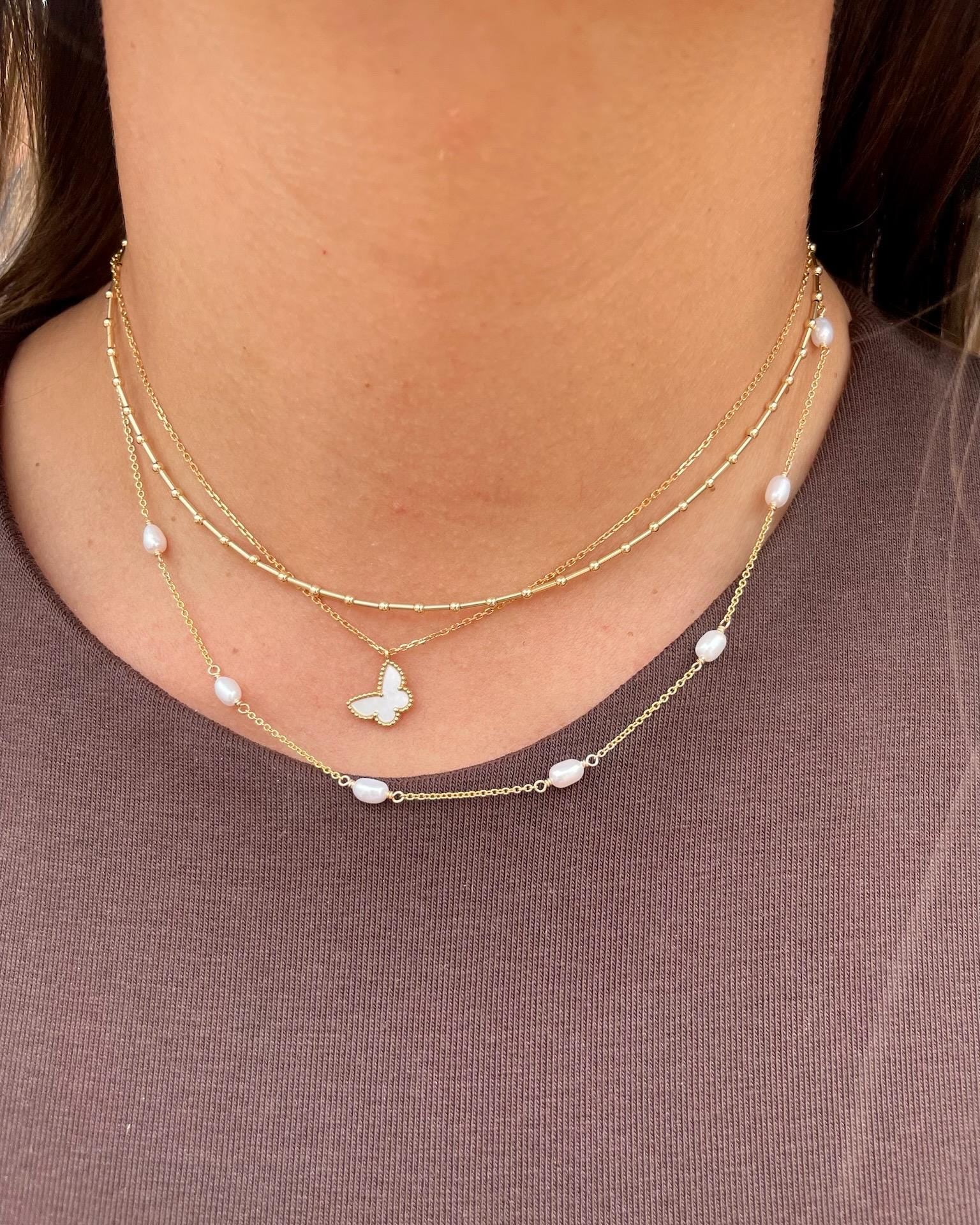 Beaded Bar Choker Necklace by Hannah May Jewelry