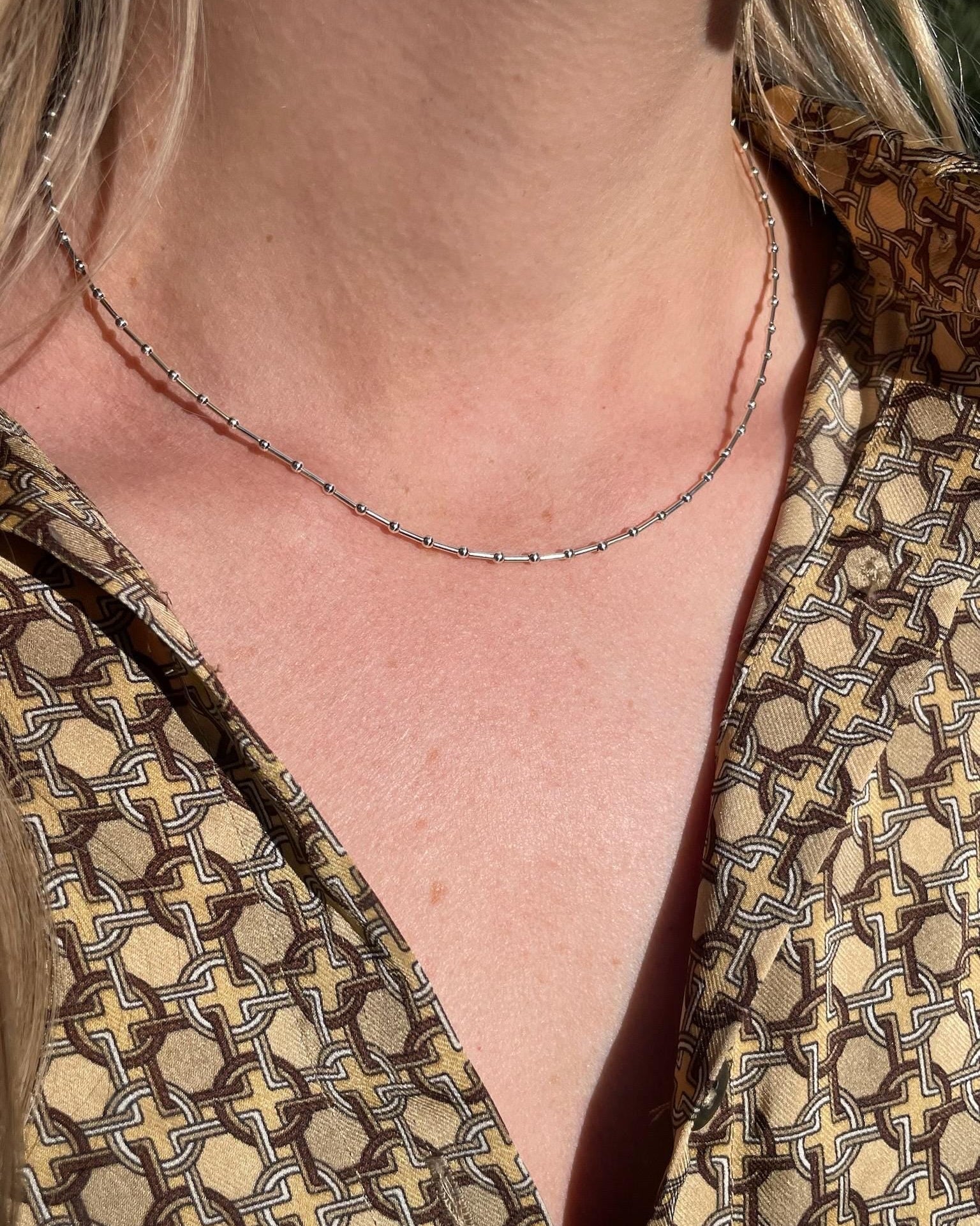 Beaded Bar Choker Necklace by Hannah May Jewelry