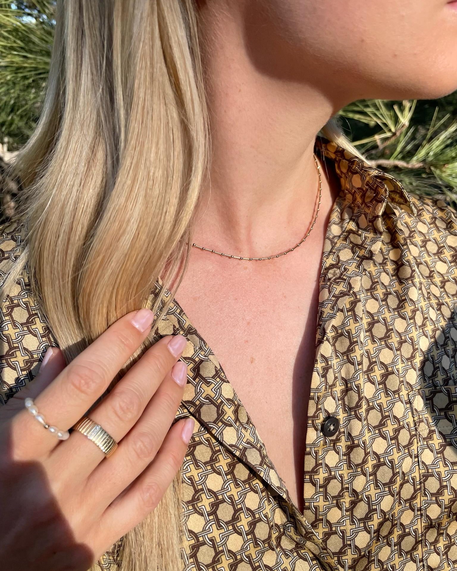 Beaded Bar Choker Necklace by Hannah May Jewelry