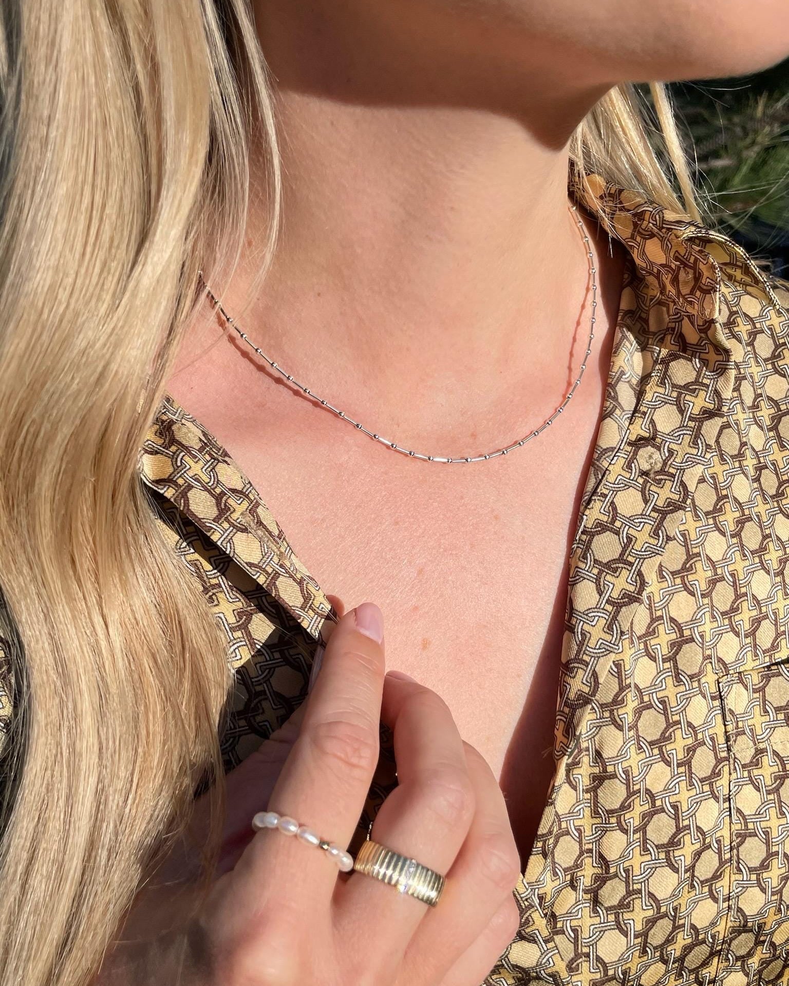 Beaded Bar Choker Necklace by Hannah May Jewelry
