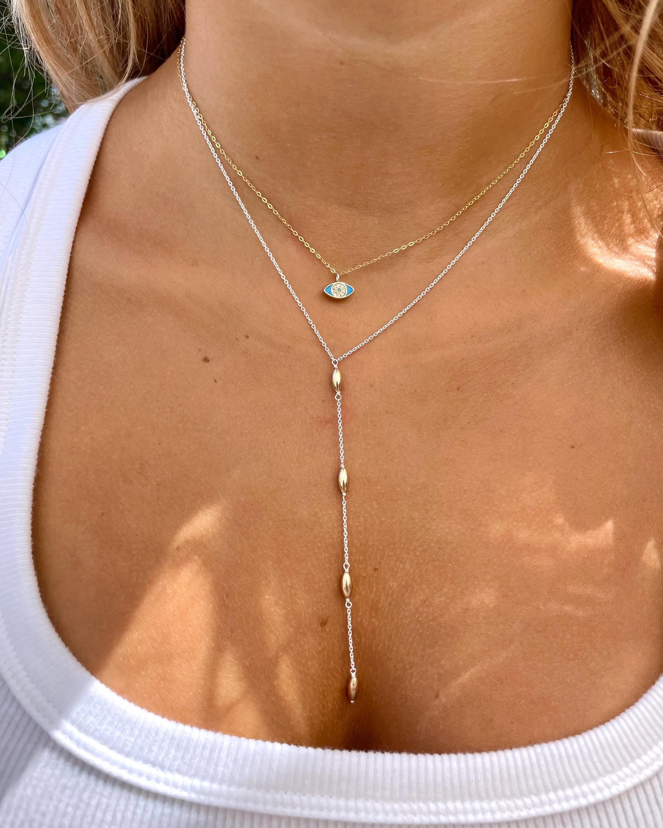Oval Y-Necklace by Hannah May Jewelry