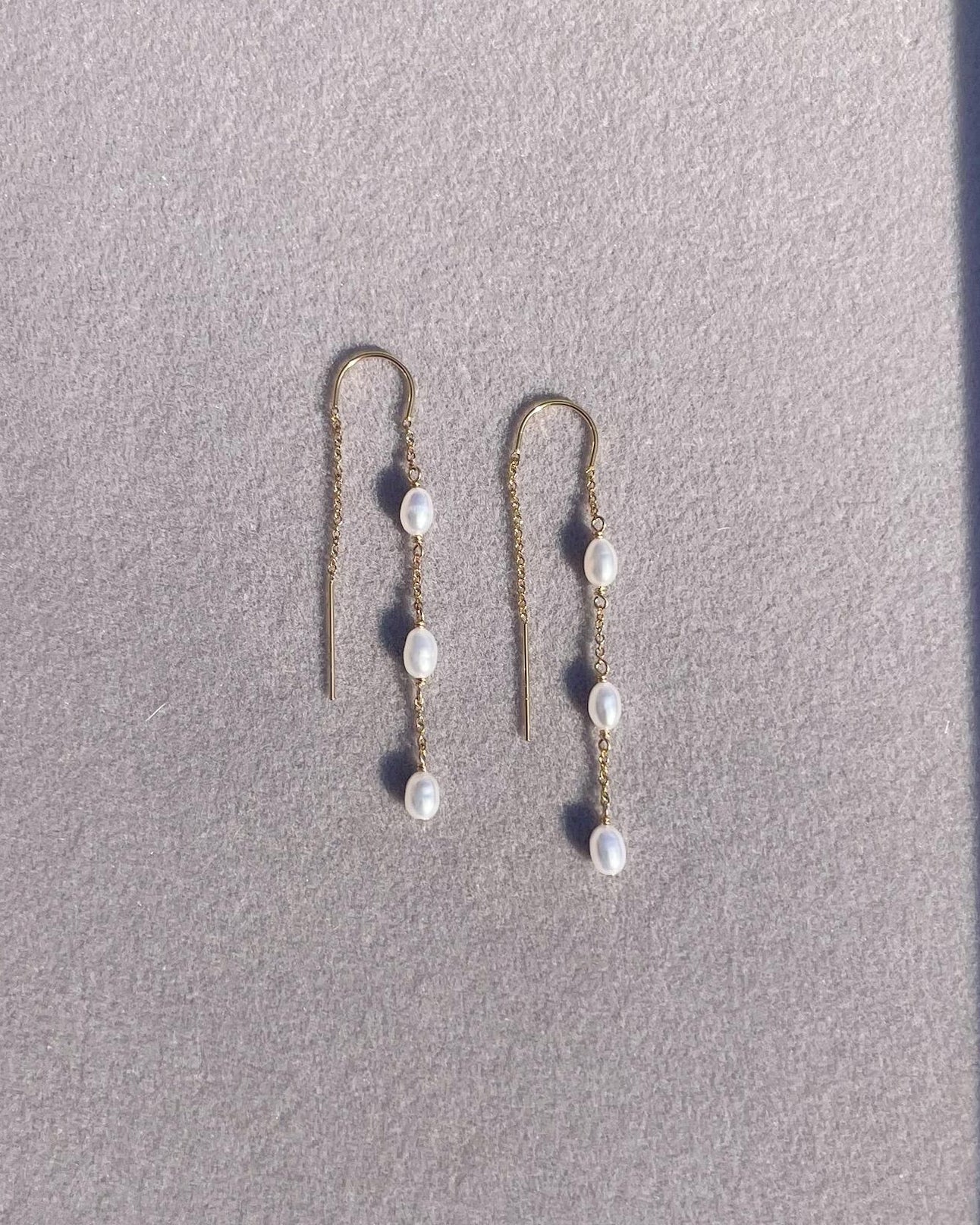 Pearl Threader Earrings Hannah May Jewelry