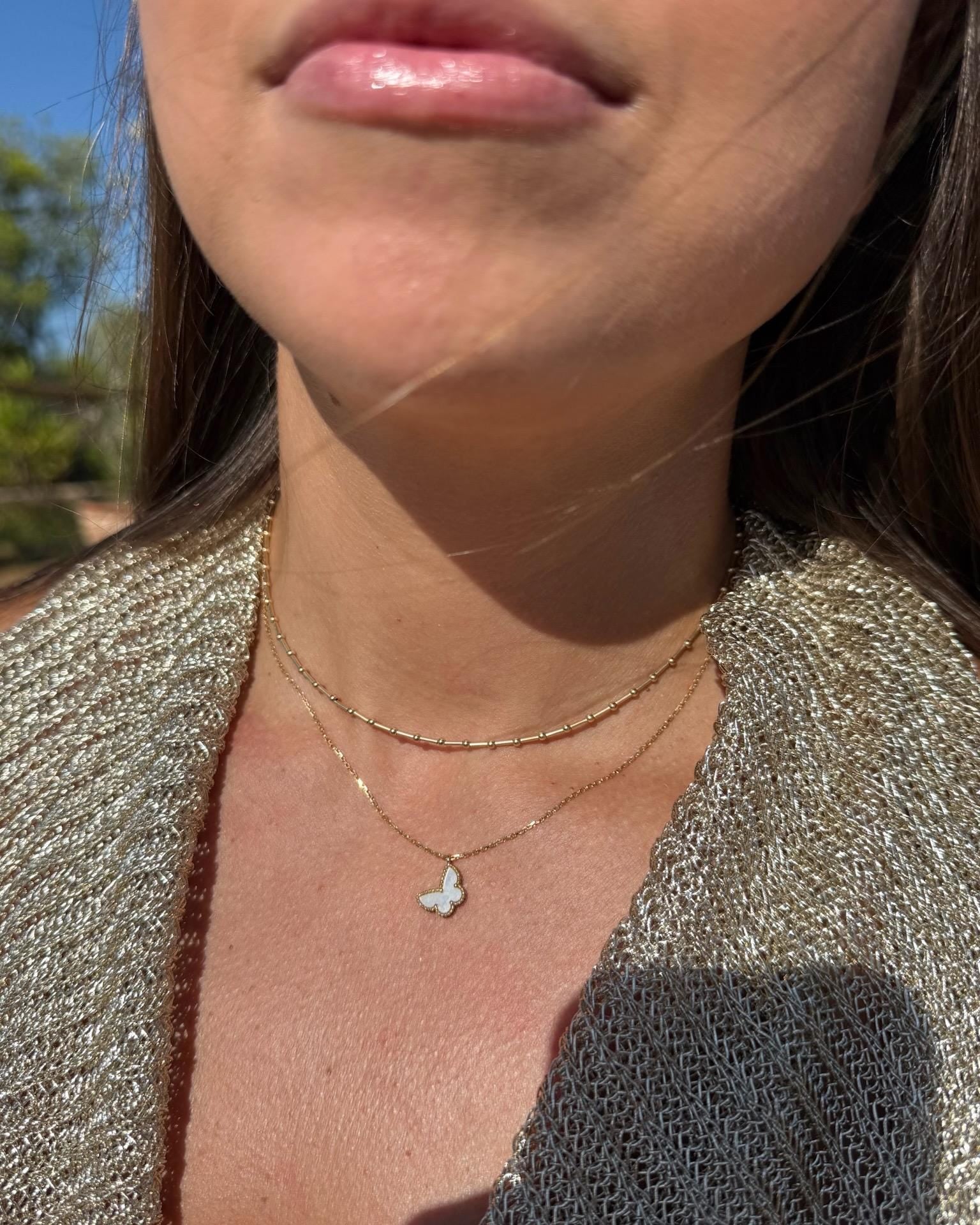 Beaded Bar Choker Necklace, 14k Gold Filled and Sterling Silver Hannah May Jewelry