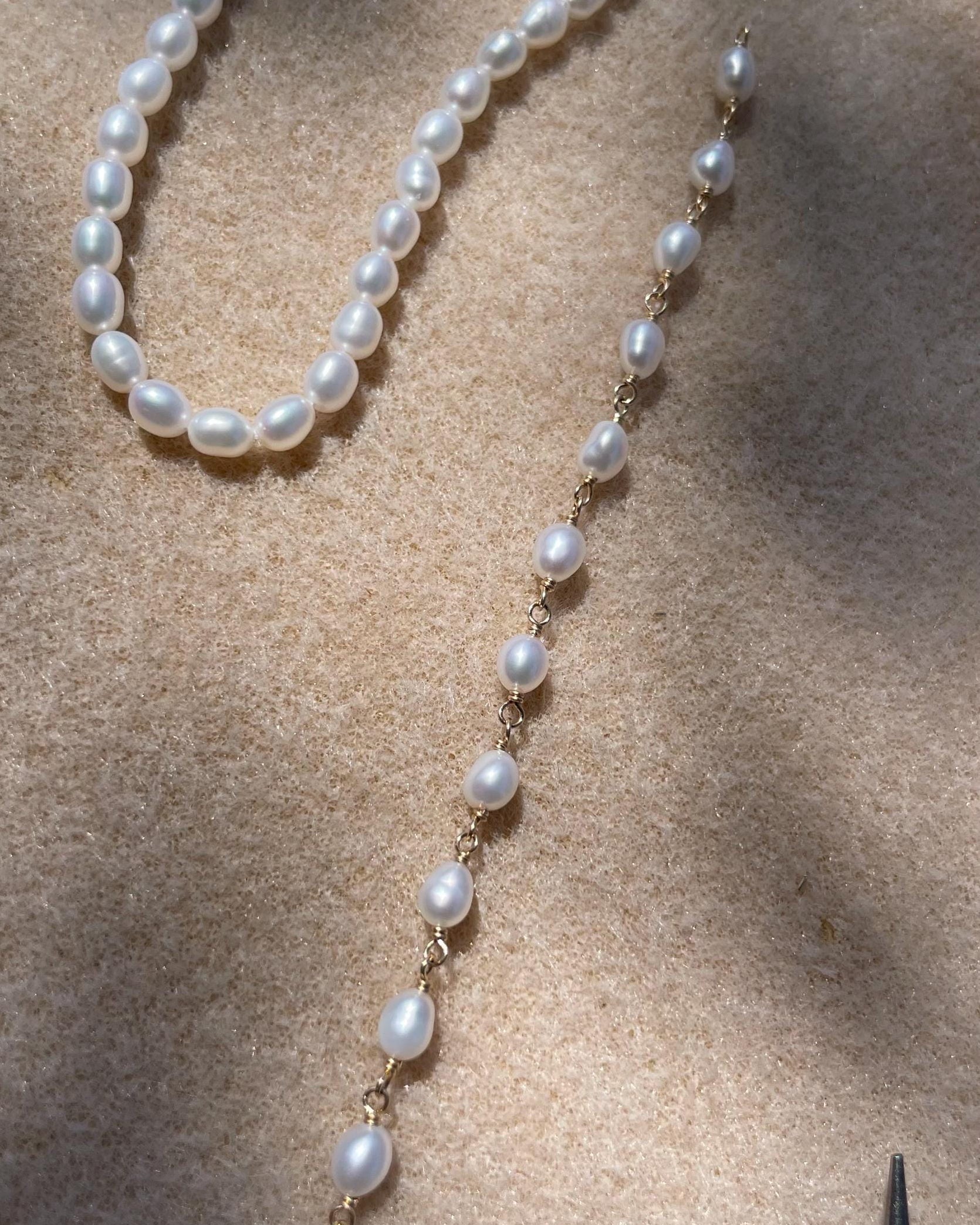 Pearl Bracelet Gem Chain Hannah May Jewelry