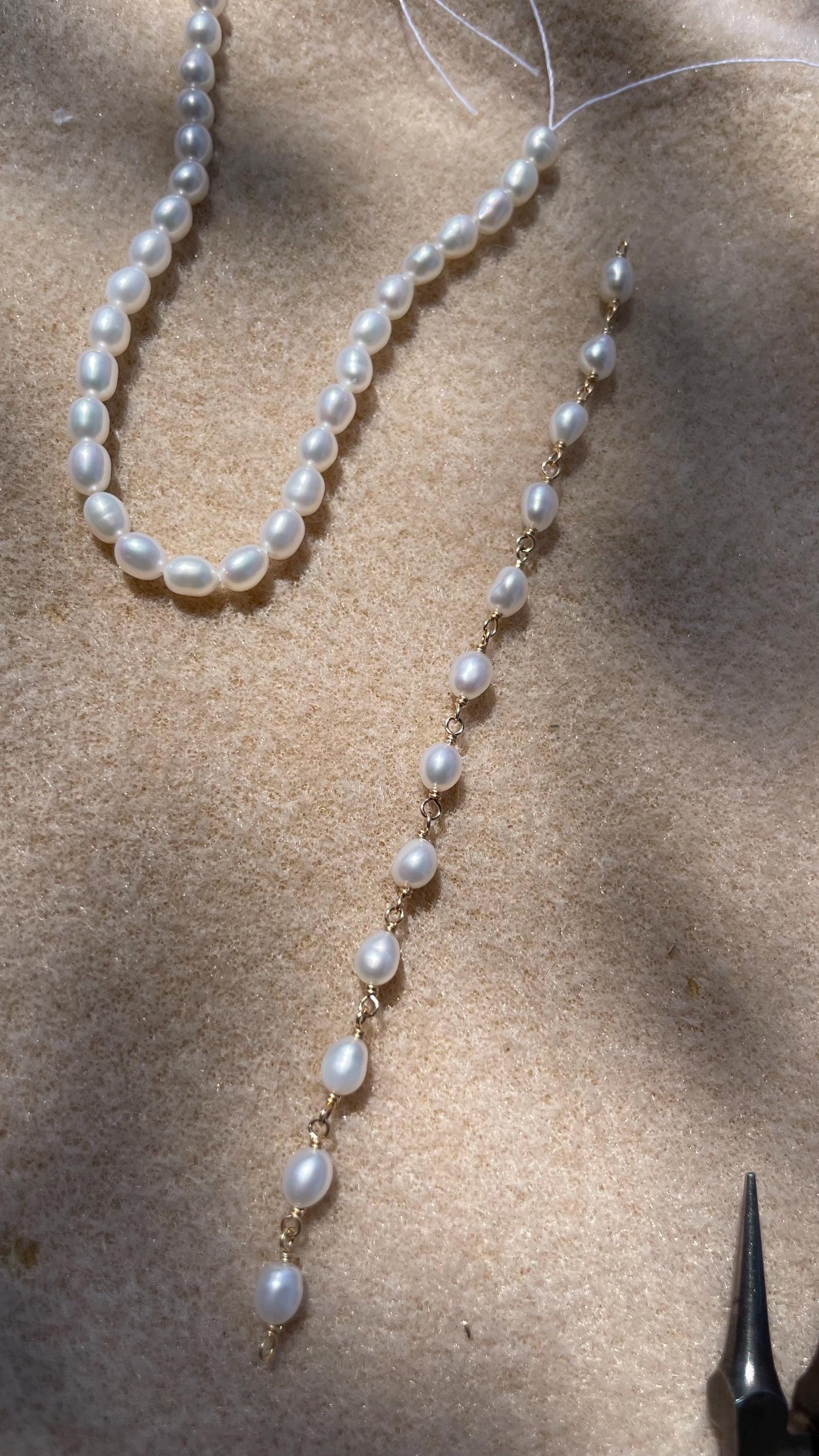 Pearl Bracelet Gem Chain Hannah May Jewelry