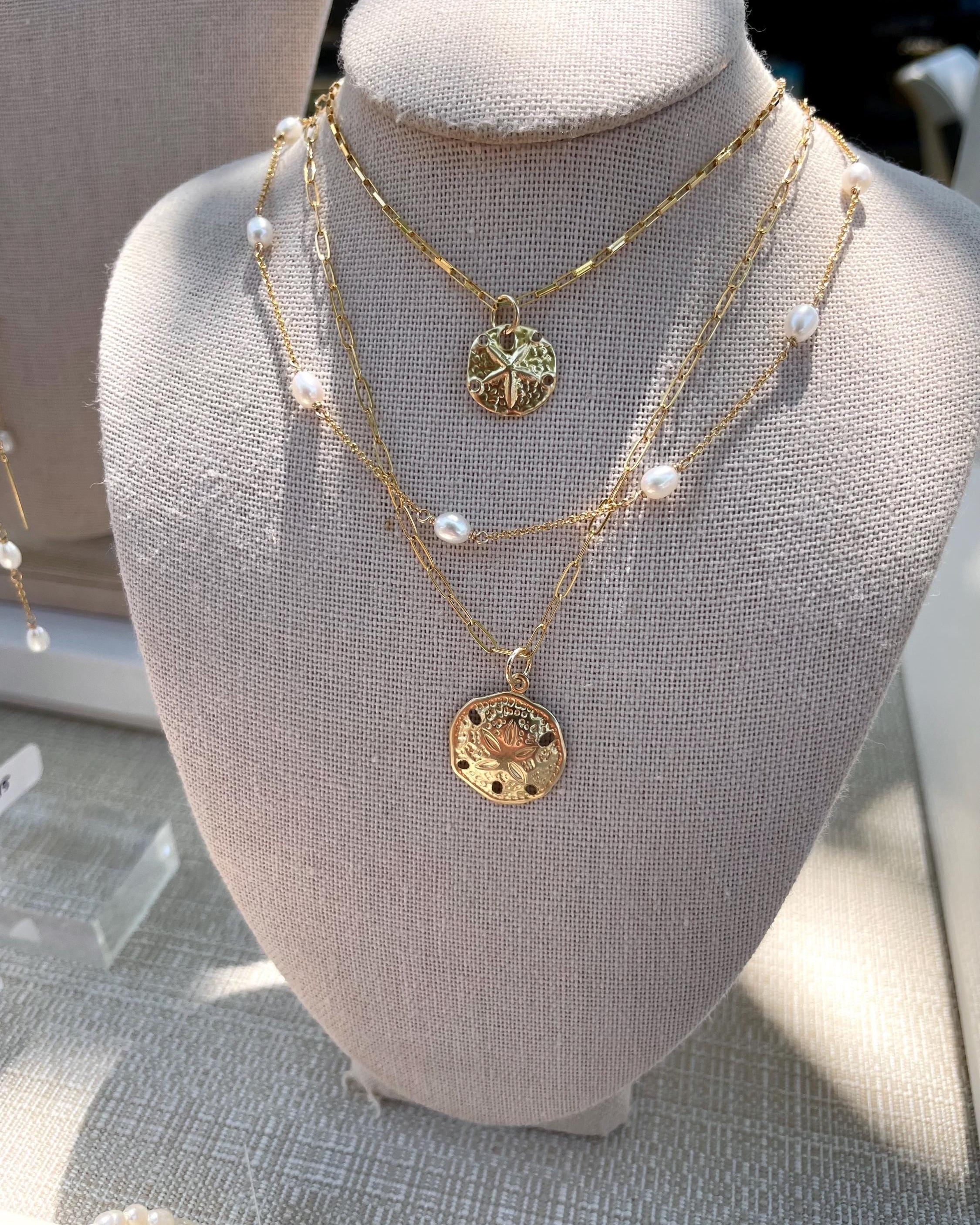 Pearl Station Necklace, June Birthstone Hannah May Jewelry