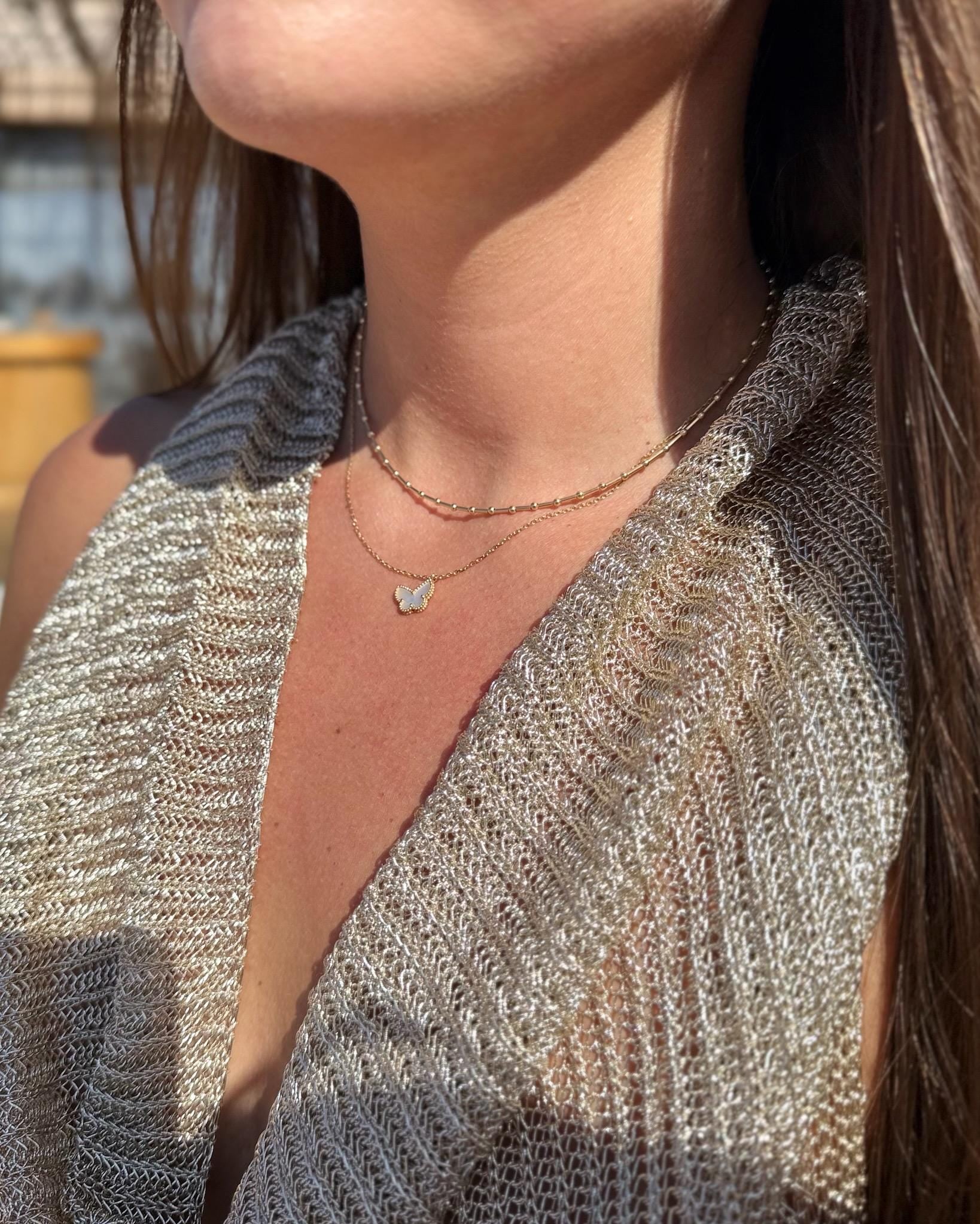 Beaded Bar Choker Necklace, 14k Gold Filled and Sterling Silver Hannah May Jewelry